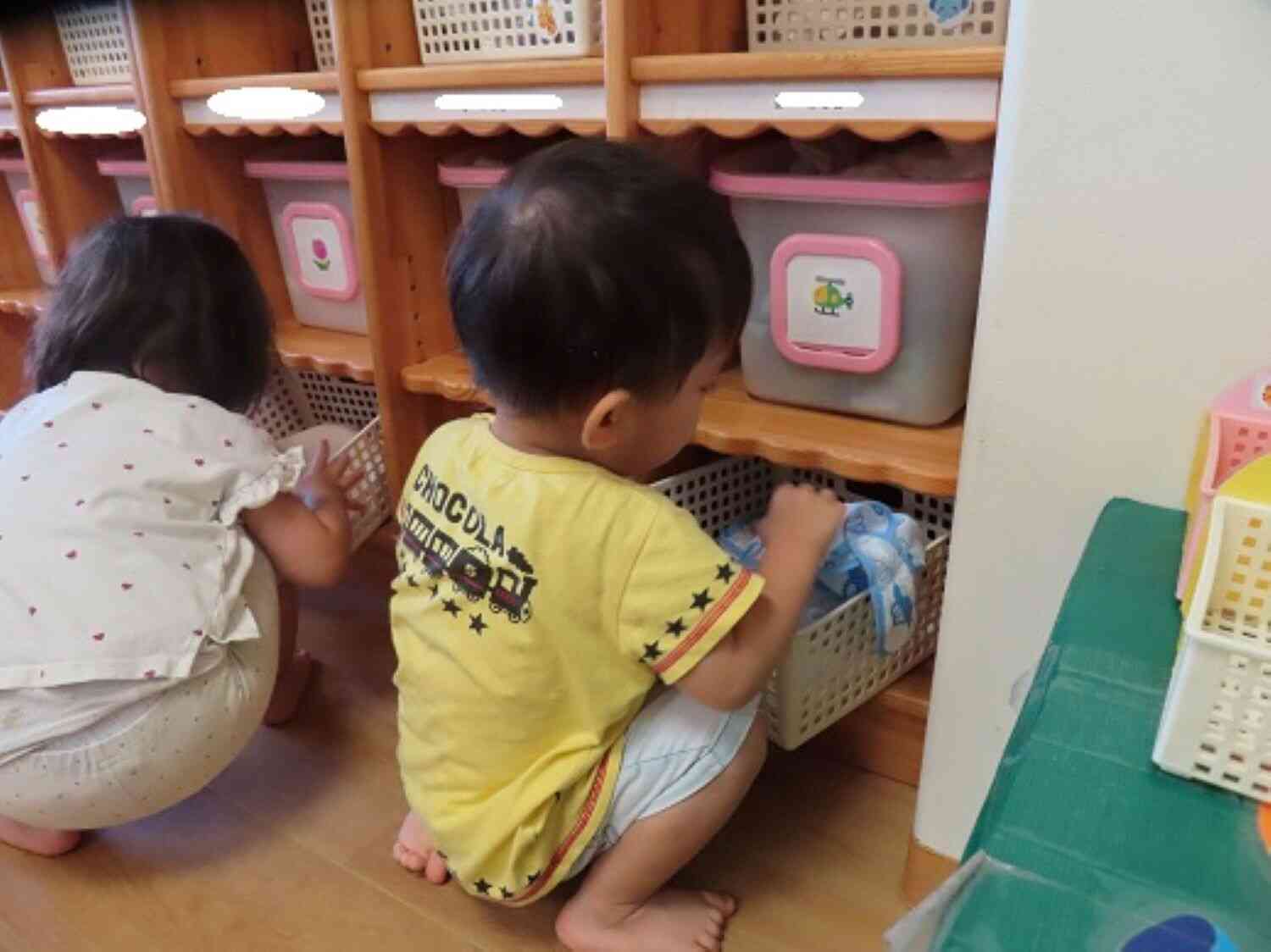 今から設定保育が始まるよ。今日は何をして遊ぶのかな。