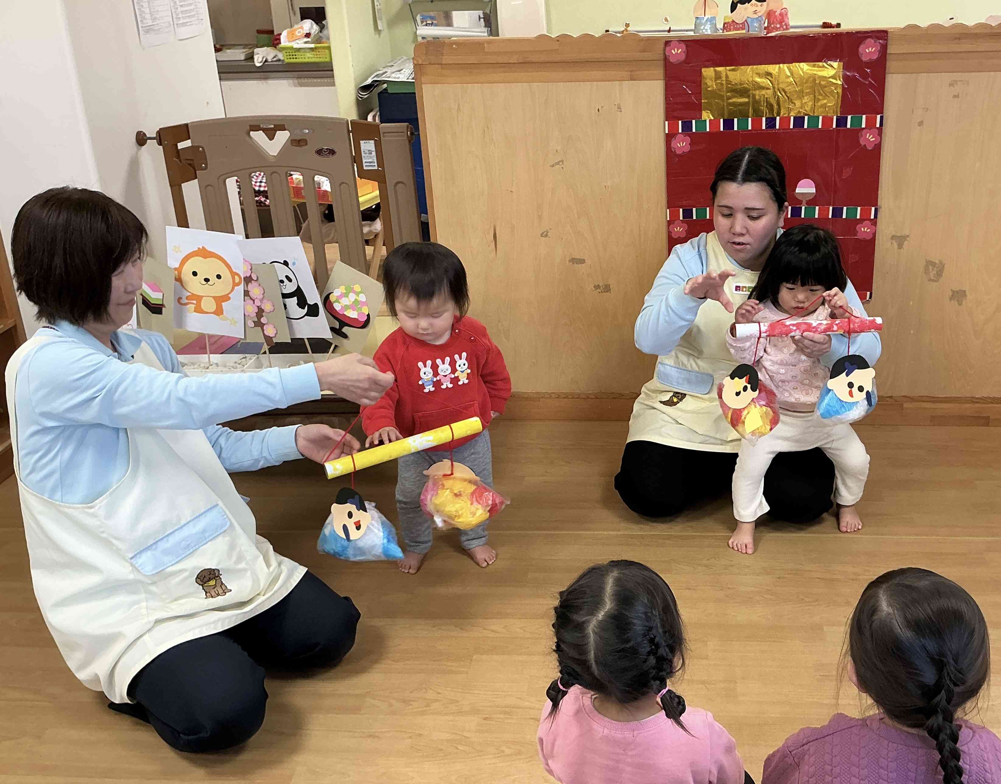 みんなで作った雛飾り♪