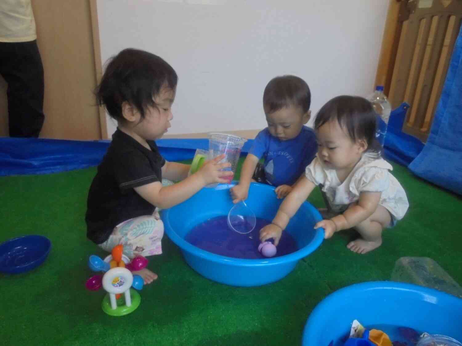 色水で。