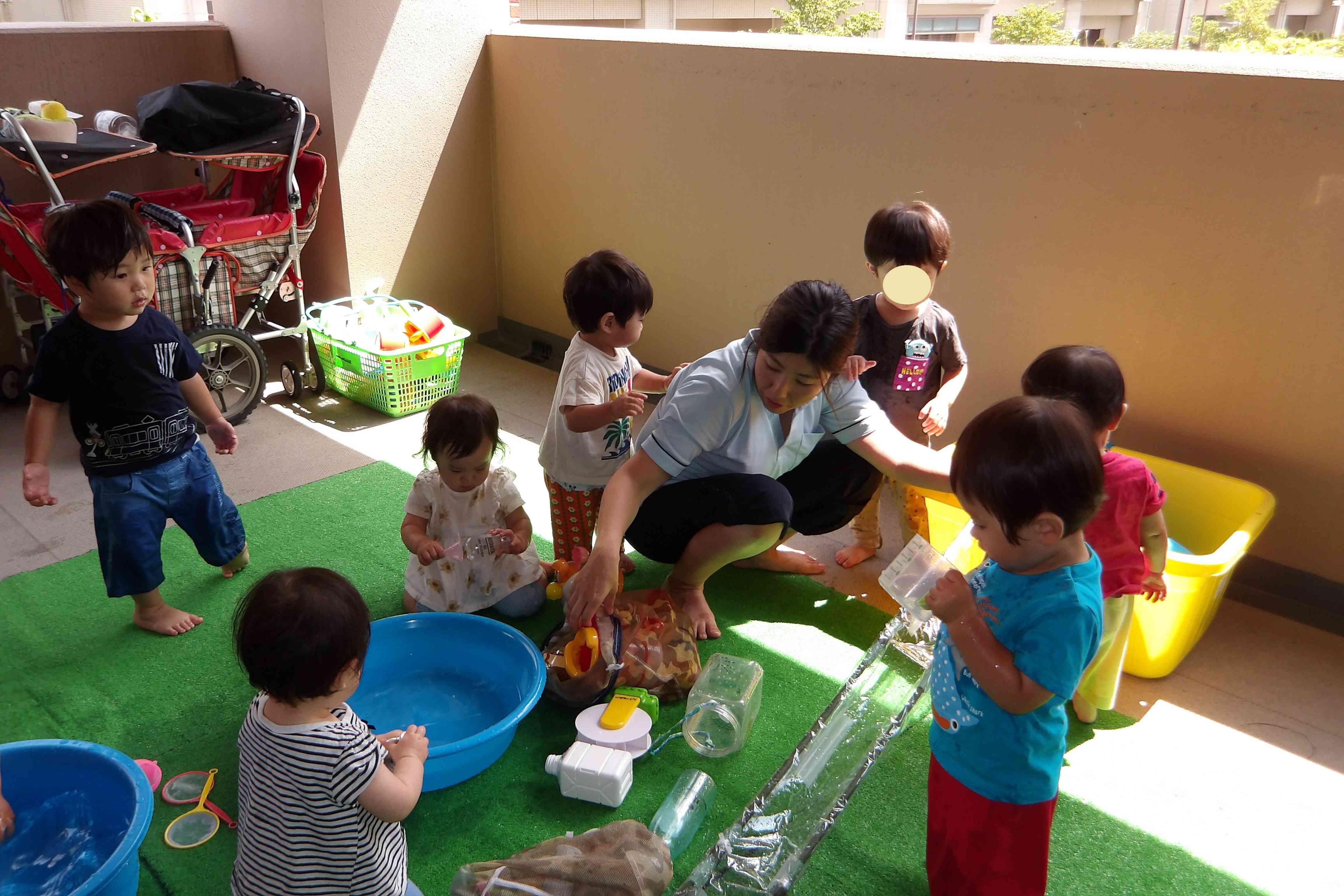 水の滑り台！