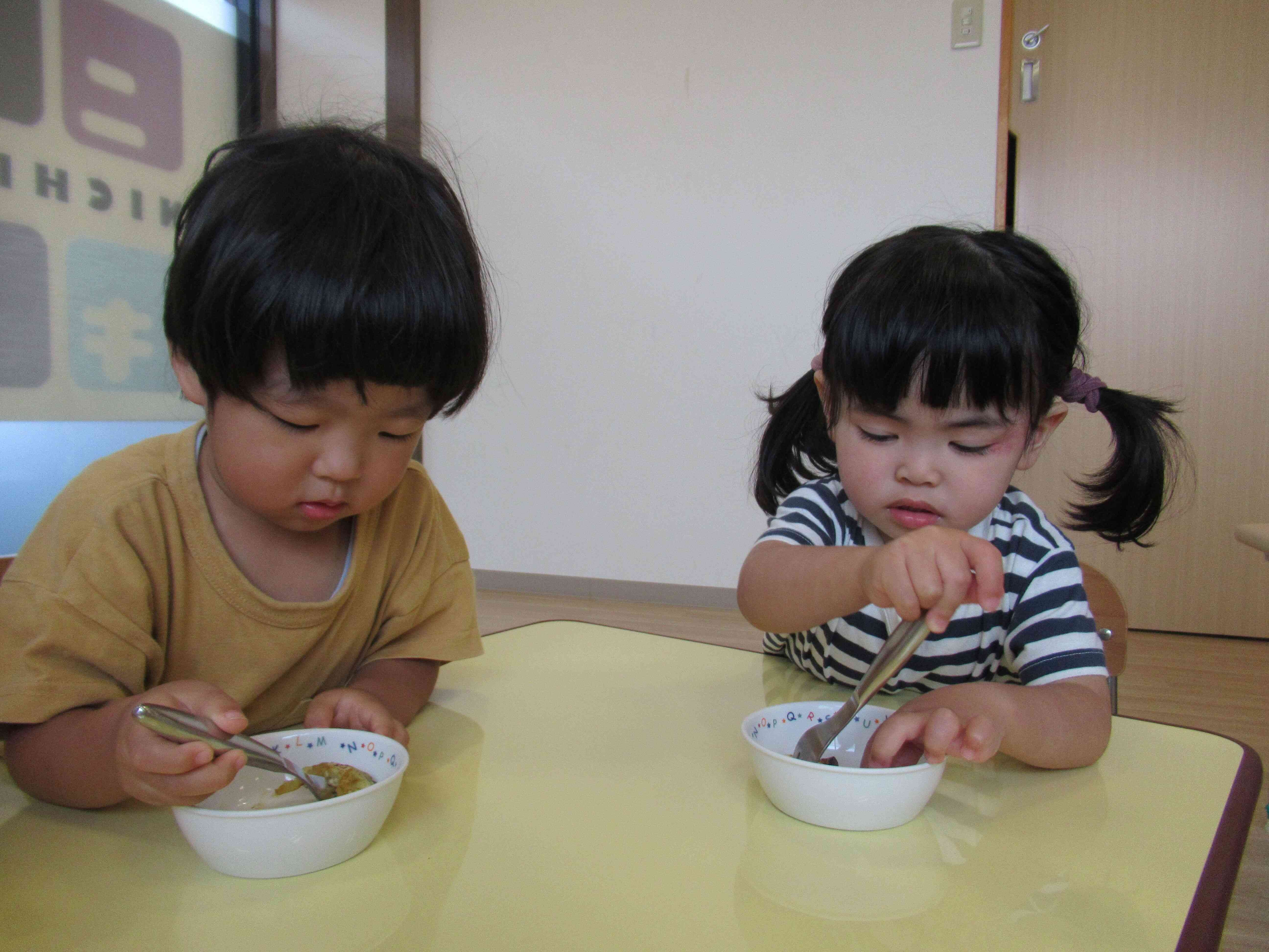 育てた野菜を食べました。