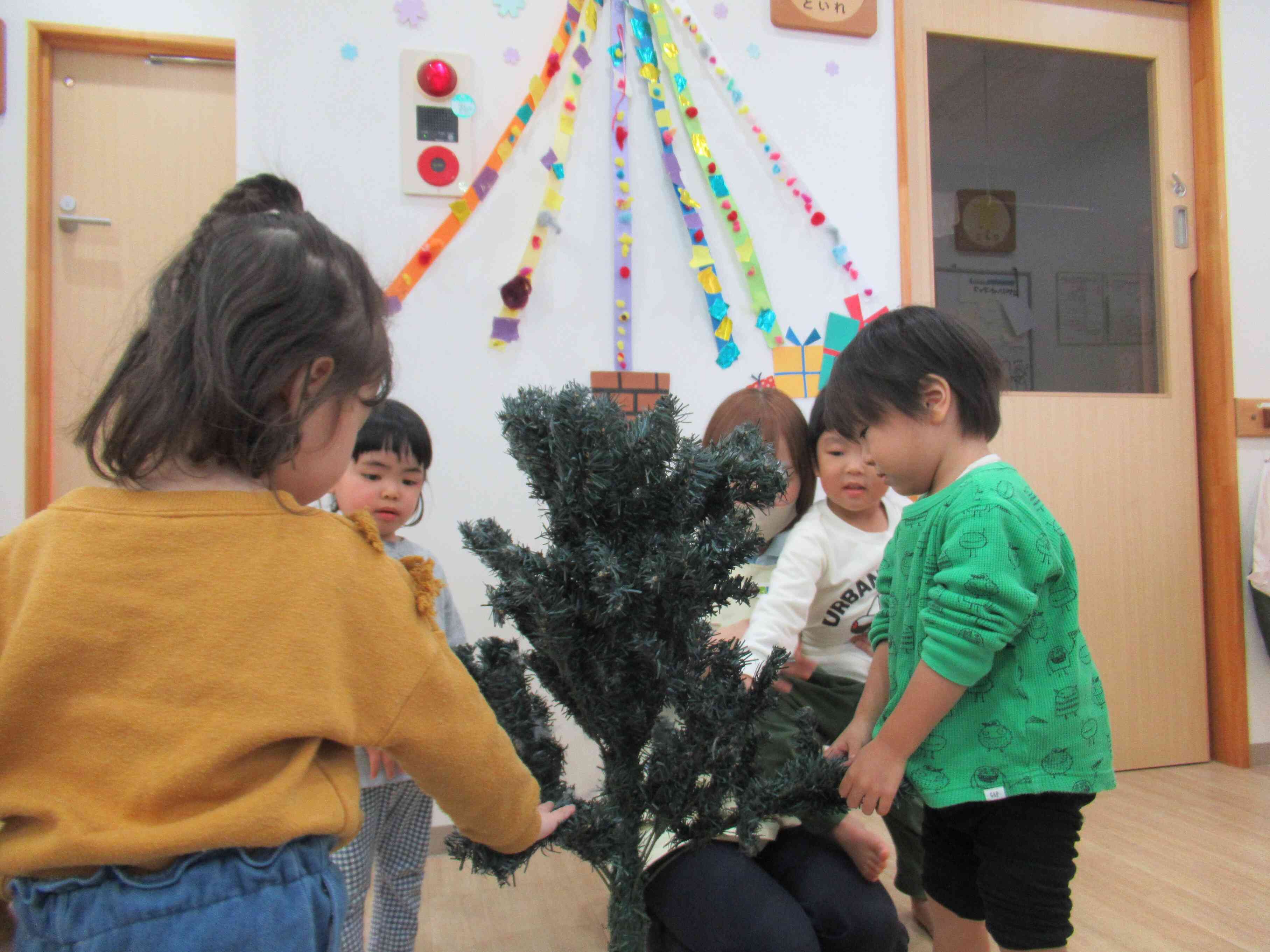 枝を引っ張って広げたよ