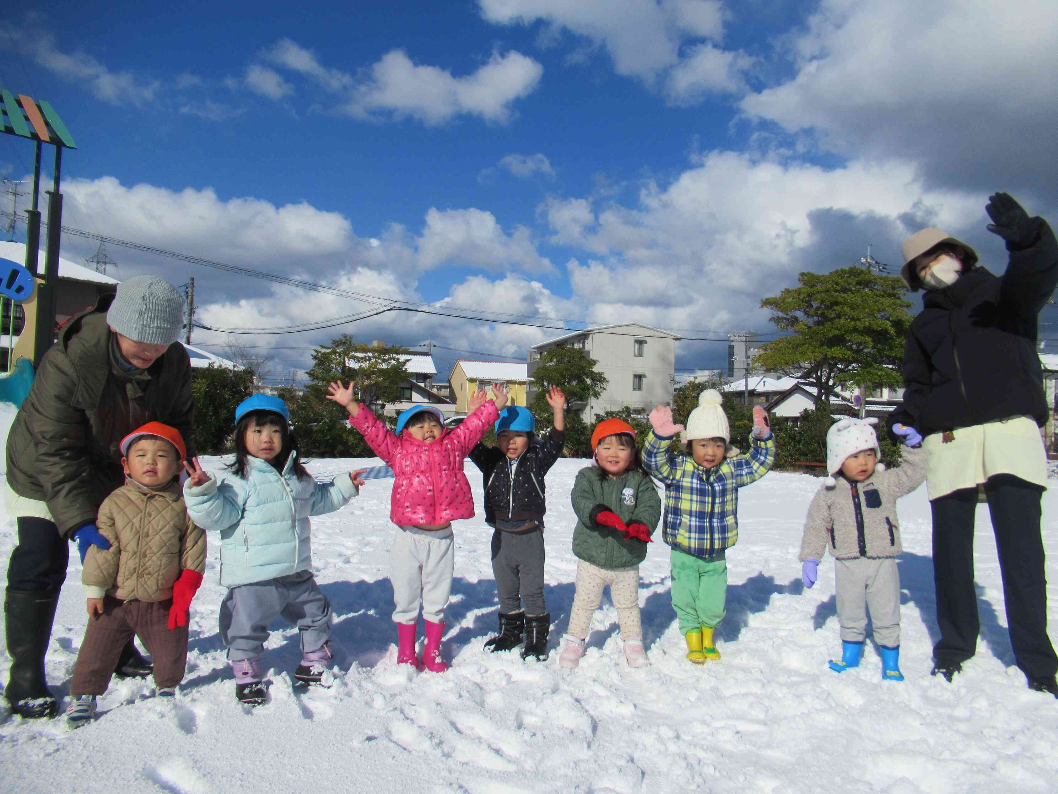 公園で雪遊びをしたよ