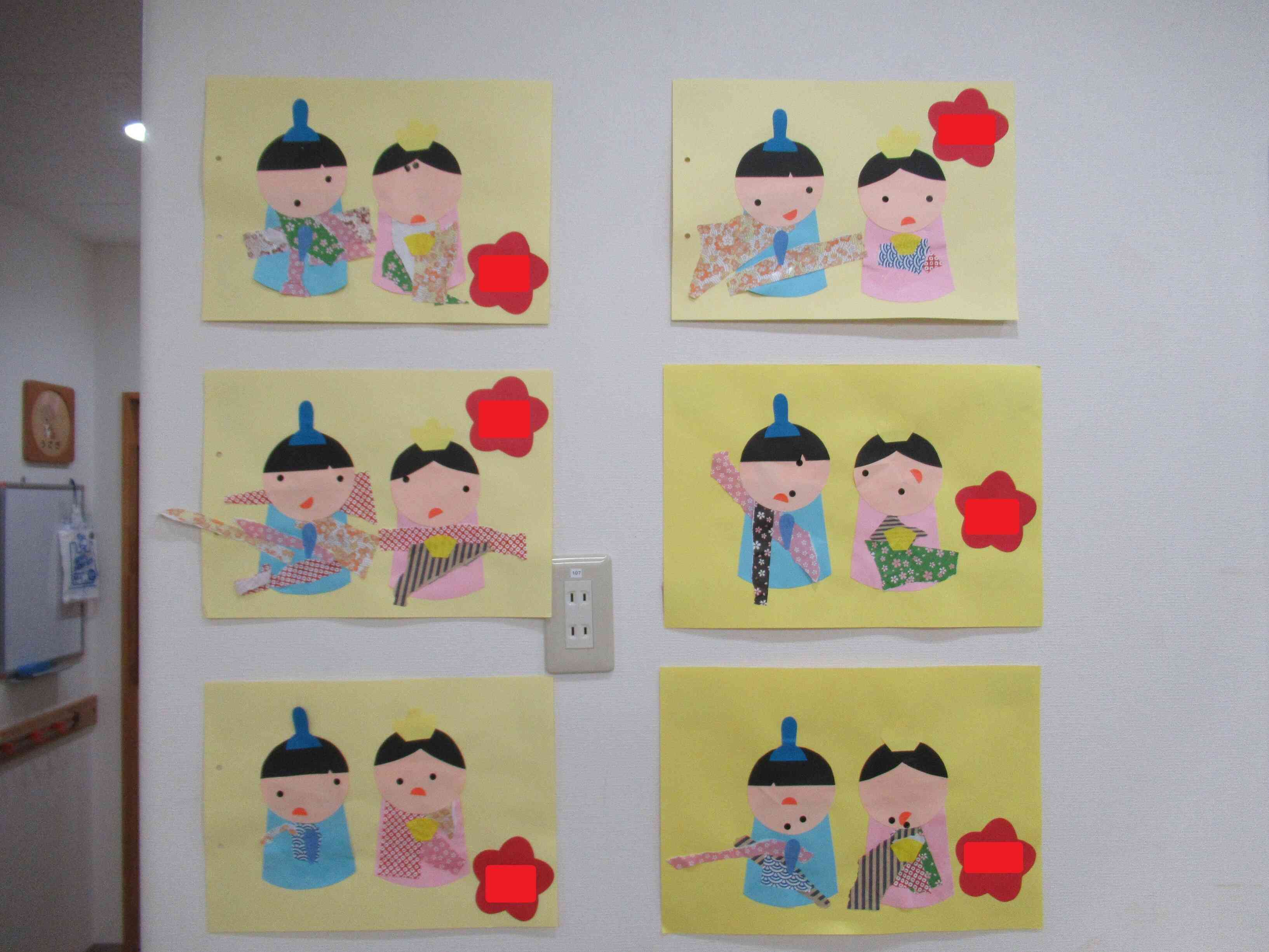 おひなさまの製作～1歳児～