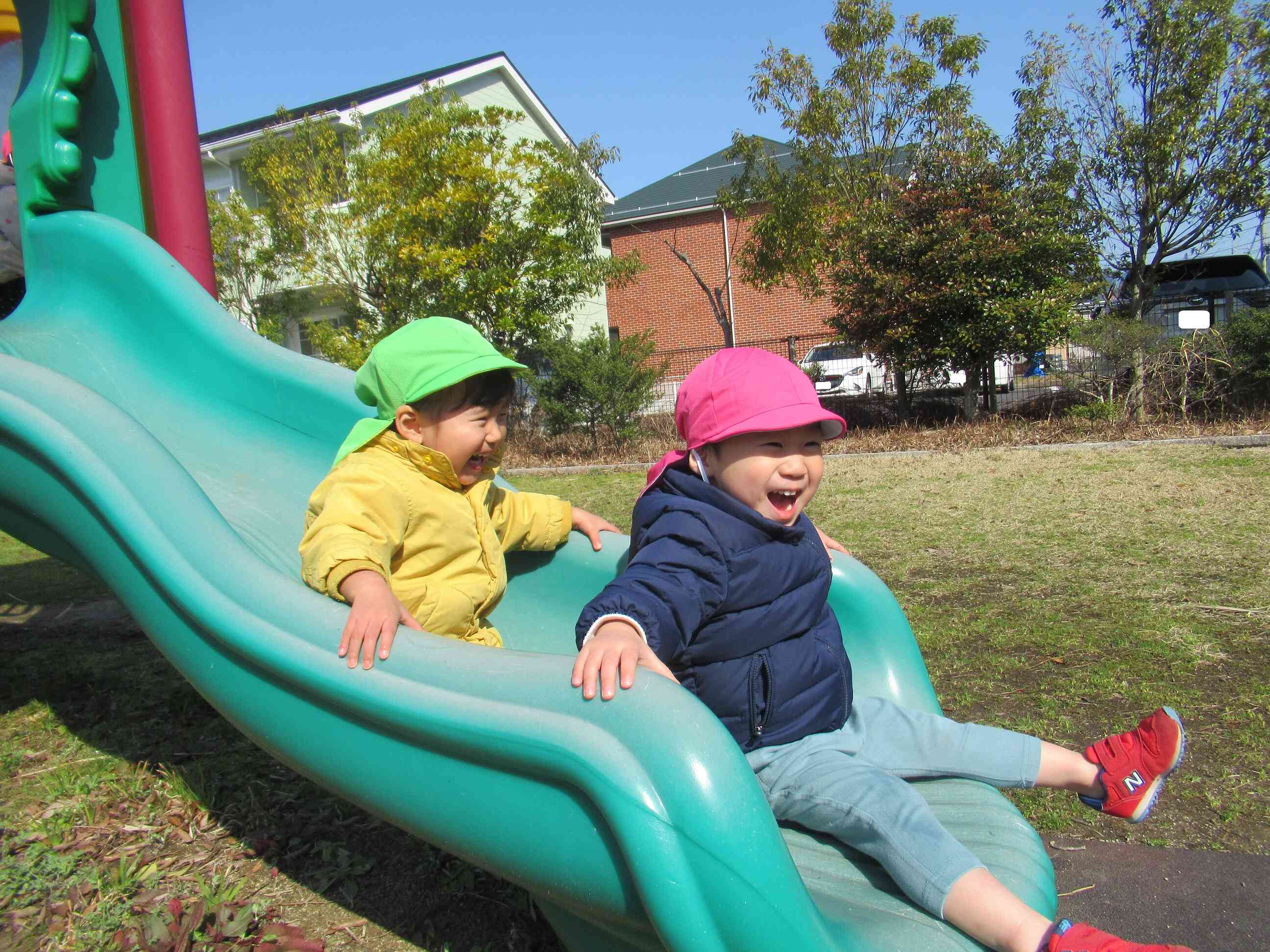 公園で遊んだよ