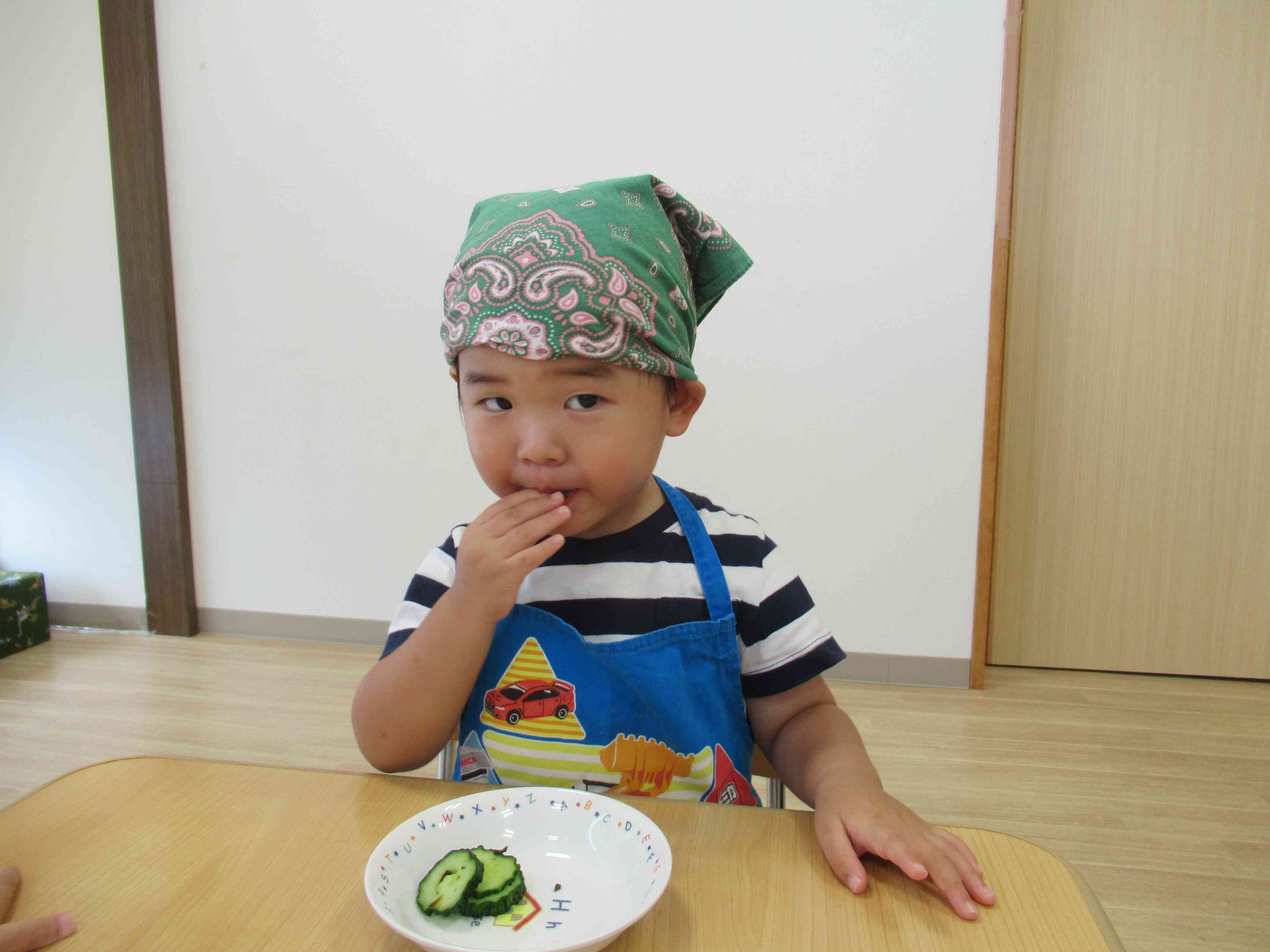 きゅうりをたくさん食べたよ。