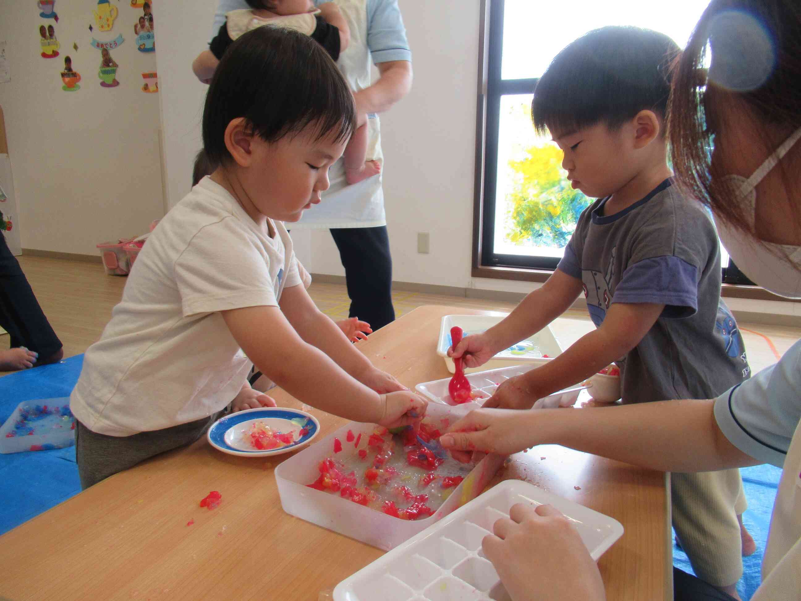寒天で遊んだよ