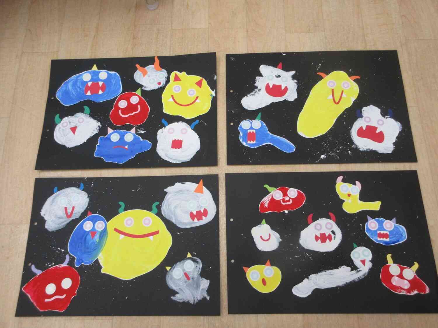手作り額付き作品　title「永遠の虹うさぎ」 うさぎ組☆製作帳の表紙を作ったよ｜ニチイキッズ栗東中沢保育園
