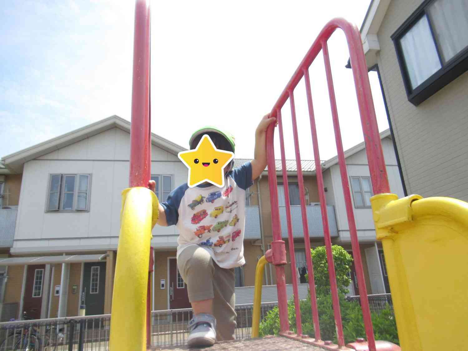 滑り台の頂上！気持ちいい！