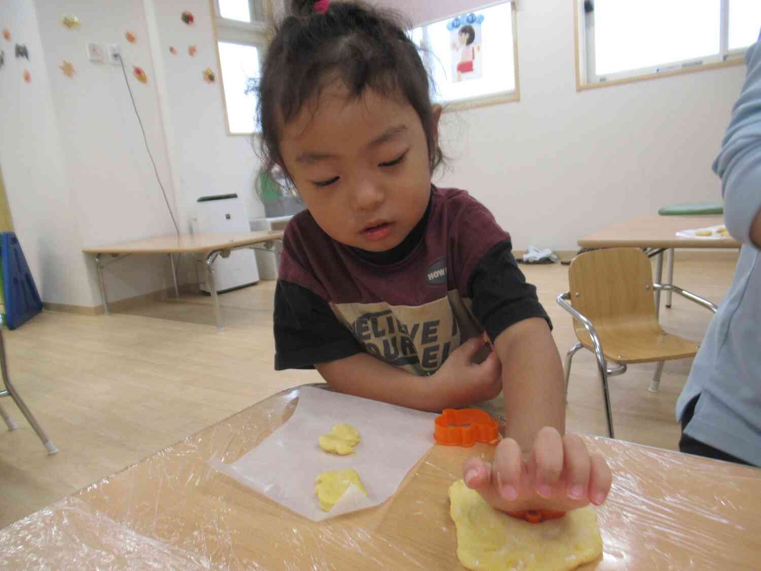 ぎゅーっと押したよ！綺麗にできたかな？