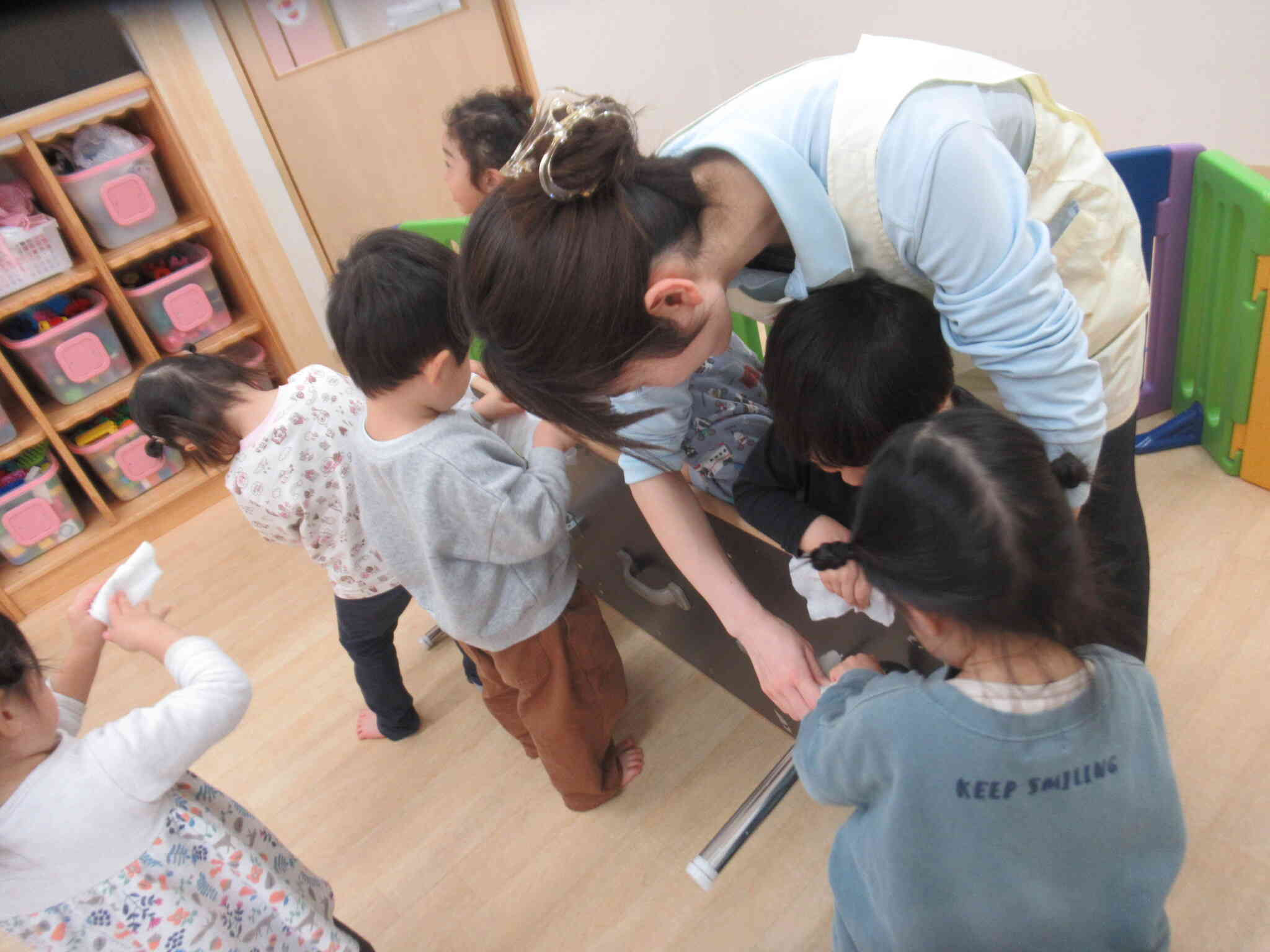 うさぎ組さんが大掃除　