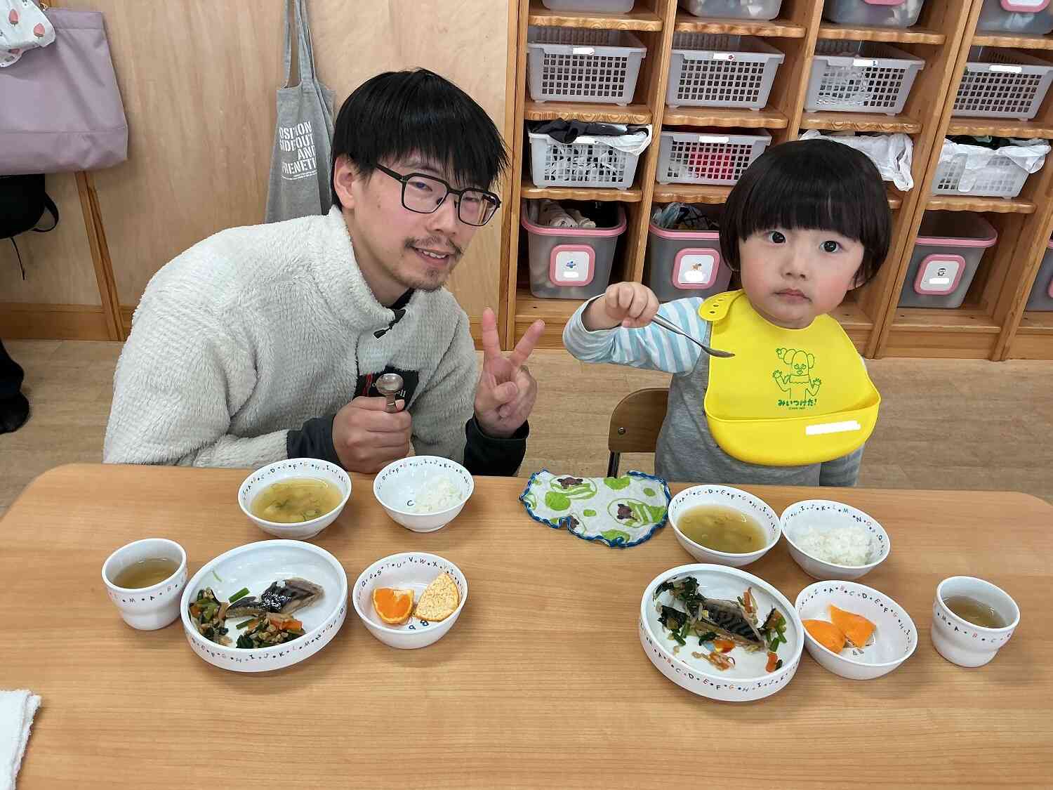 みんなで一緒に食べるお給食、おいしかったね♪