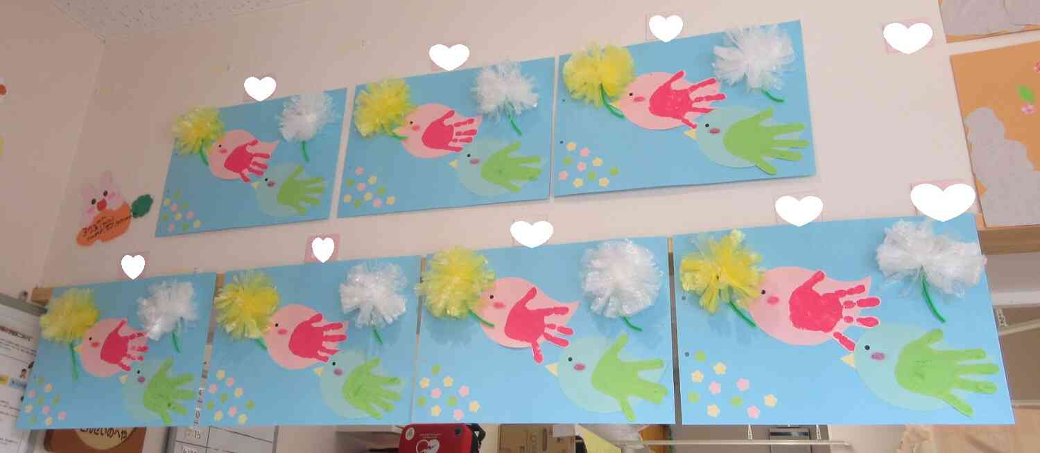 ことりさんとたんぽぽの制作が出来ました☆