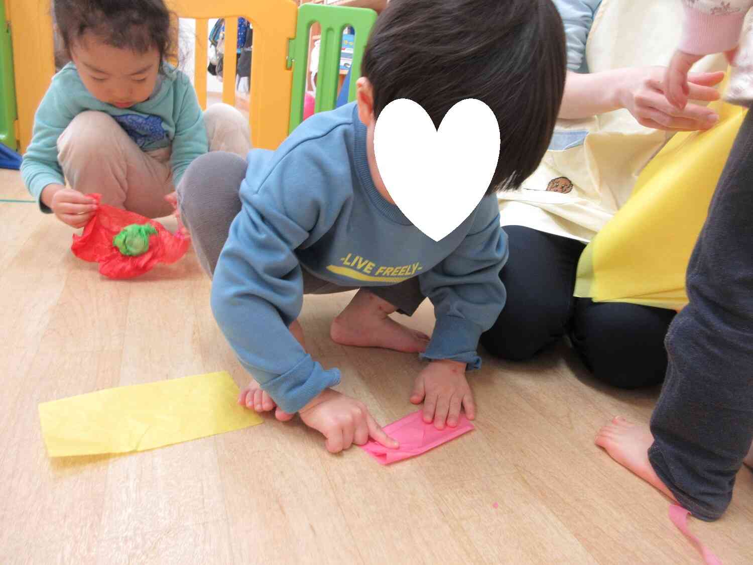 端と端を合わせて、器用に畳めたね！