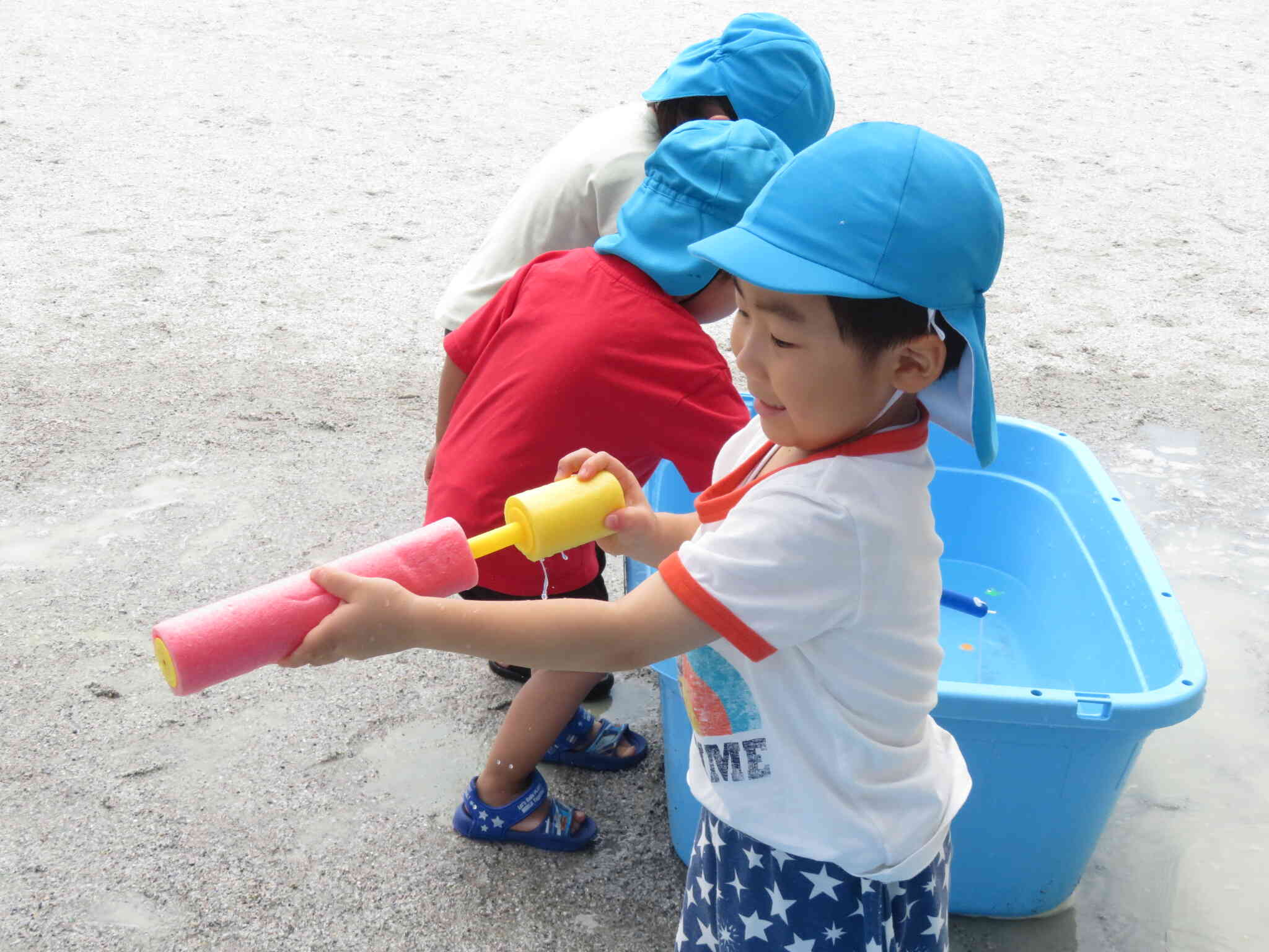 水遊びをして遊んだよ！
