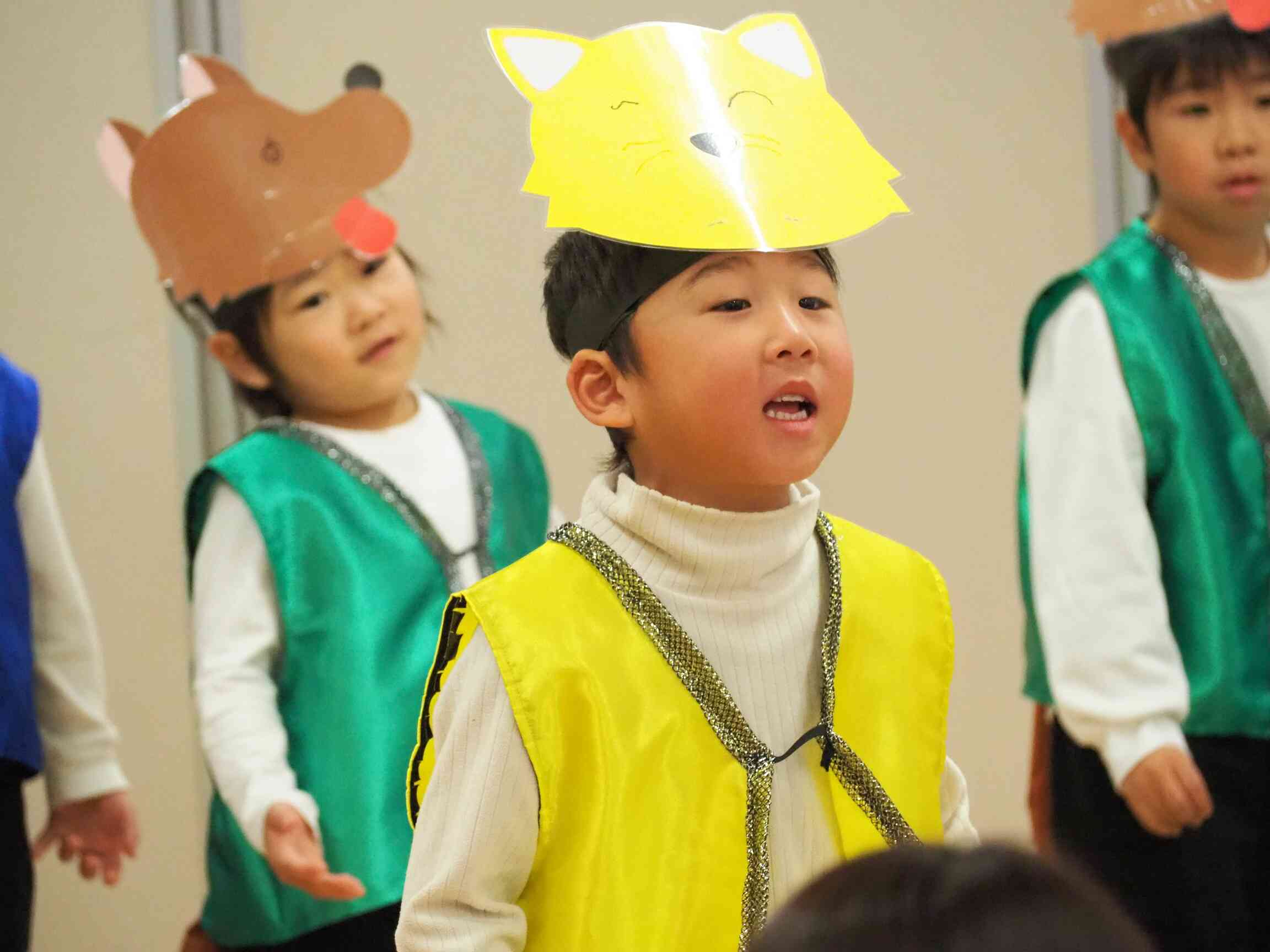 緊張したかな？？でも大きな声でセリフが言えました！　4歳児