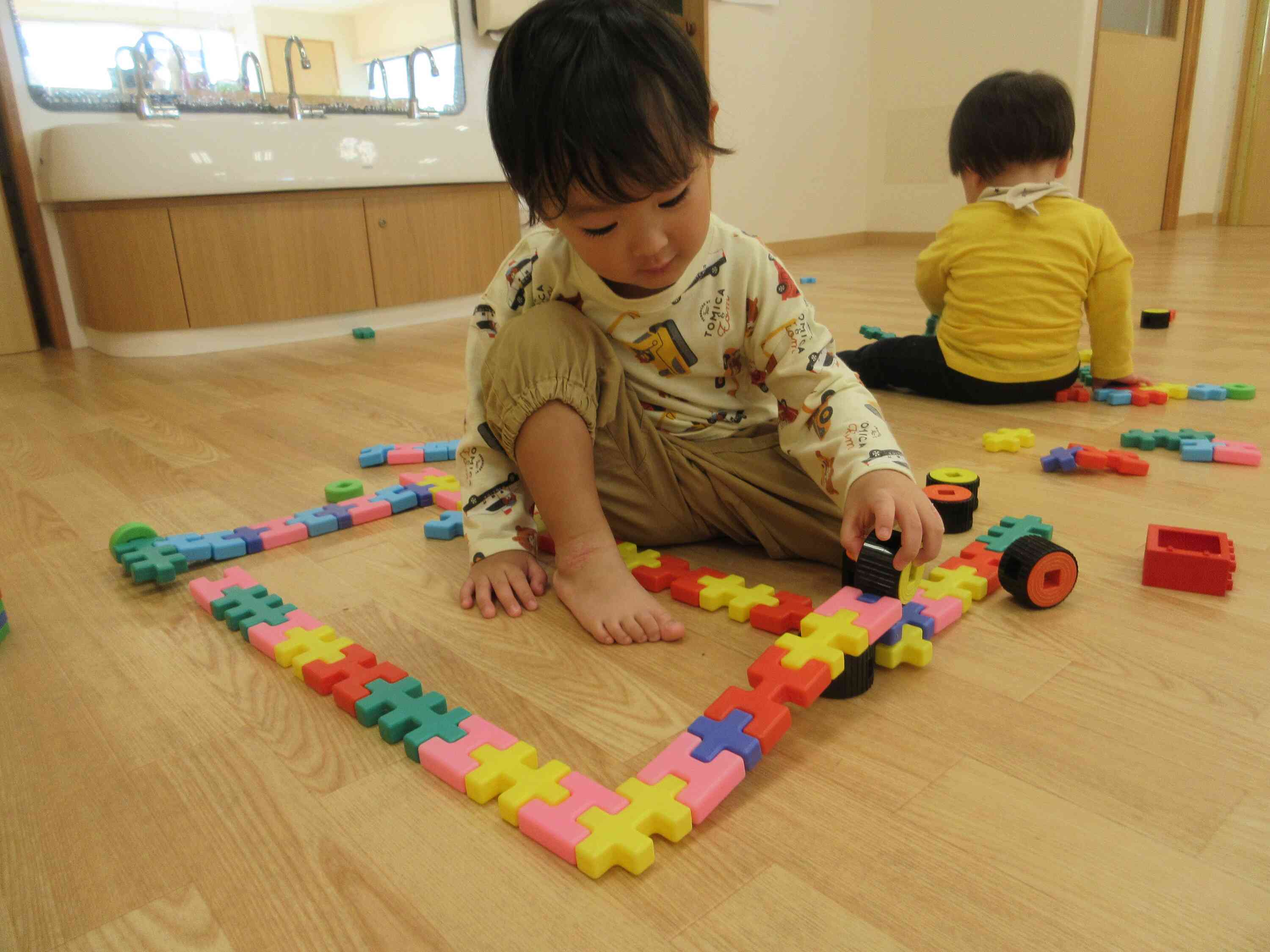 ブロックで遊びました♪