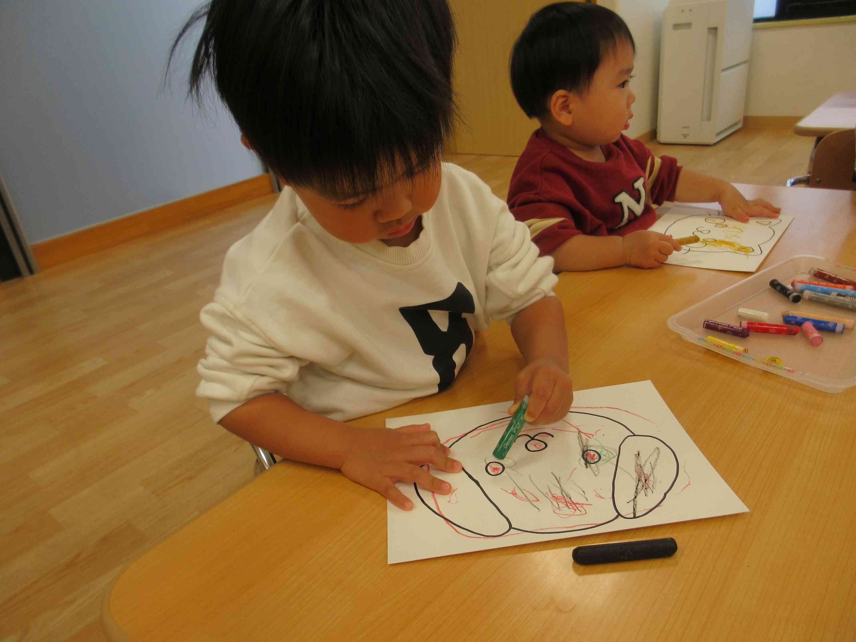 ここはみどりで～～ととっても真剣でした♪