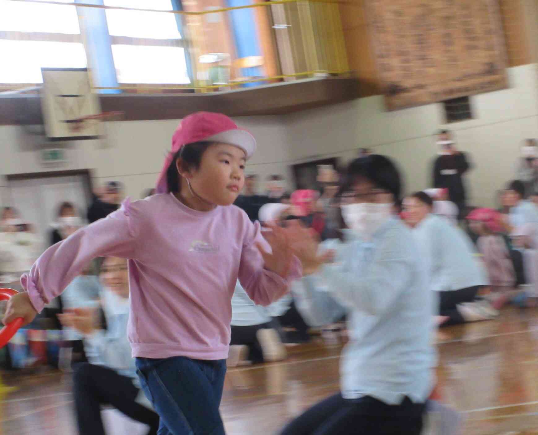 チームのために頑張って走りバトンをつなぎました！