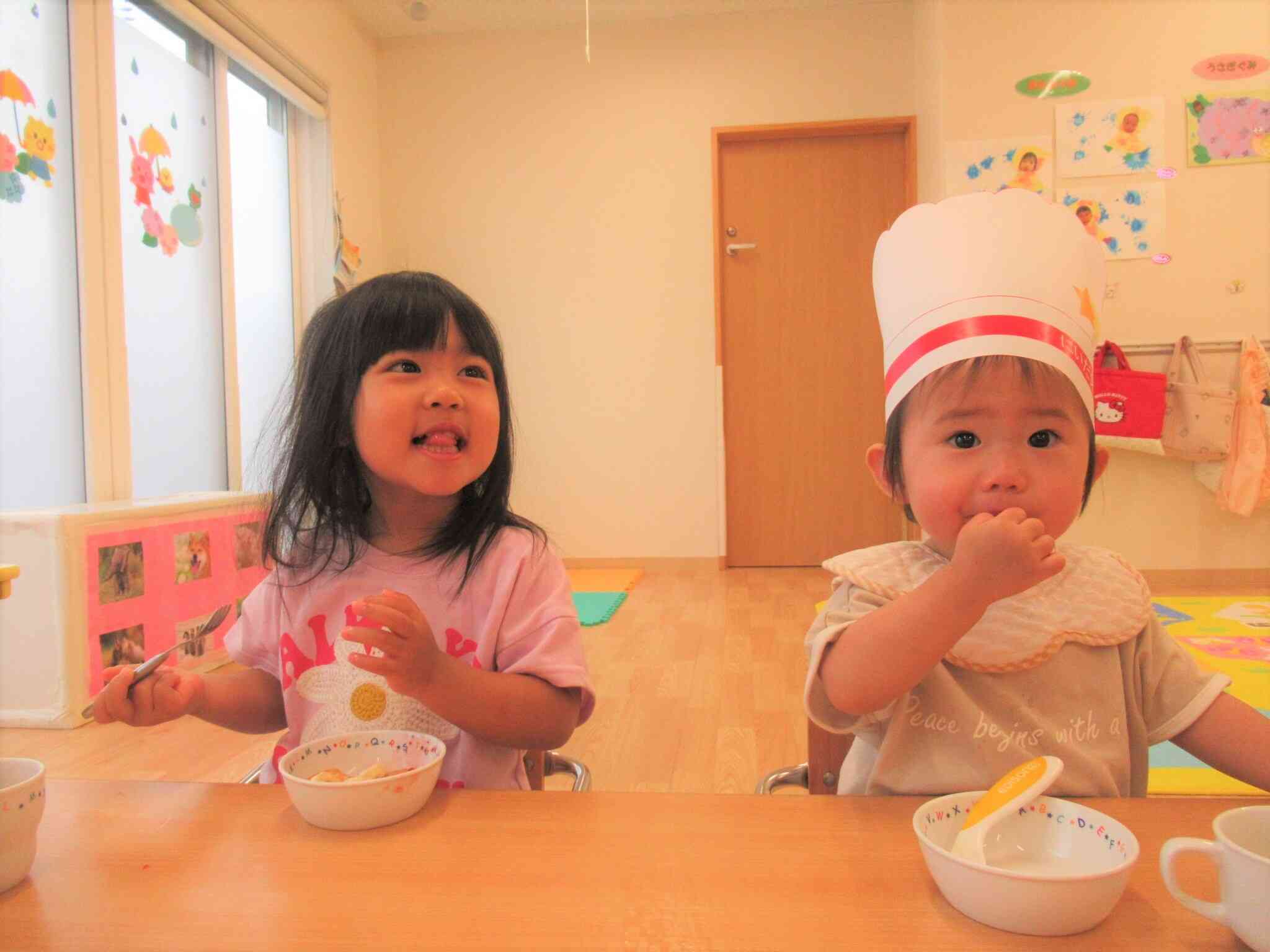 みんなで作ったホットケーキ、おいしいね！
