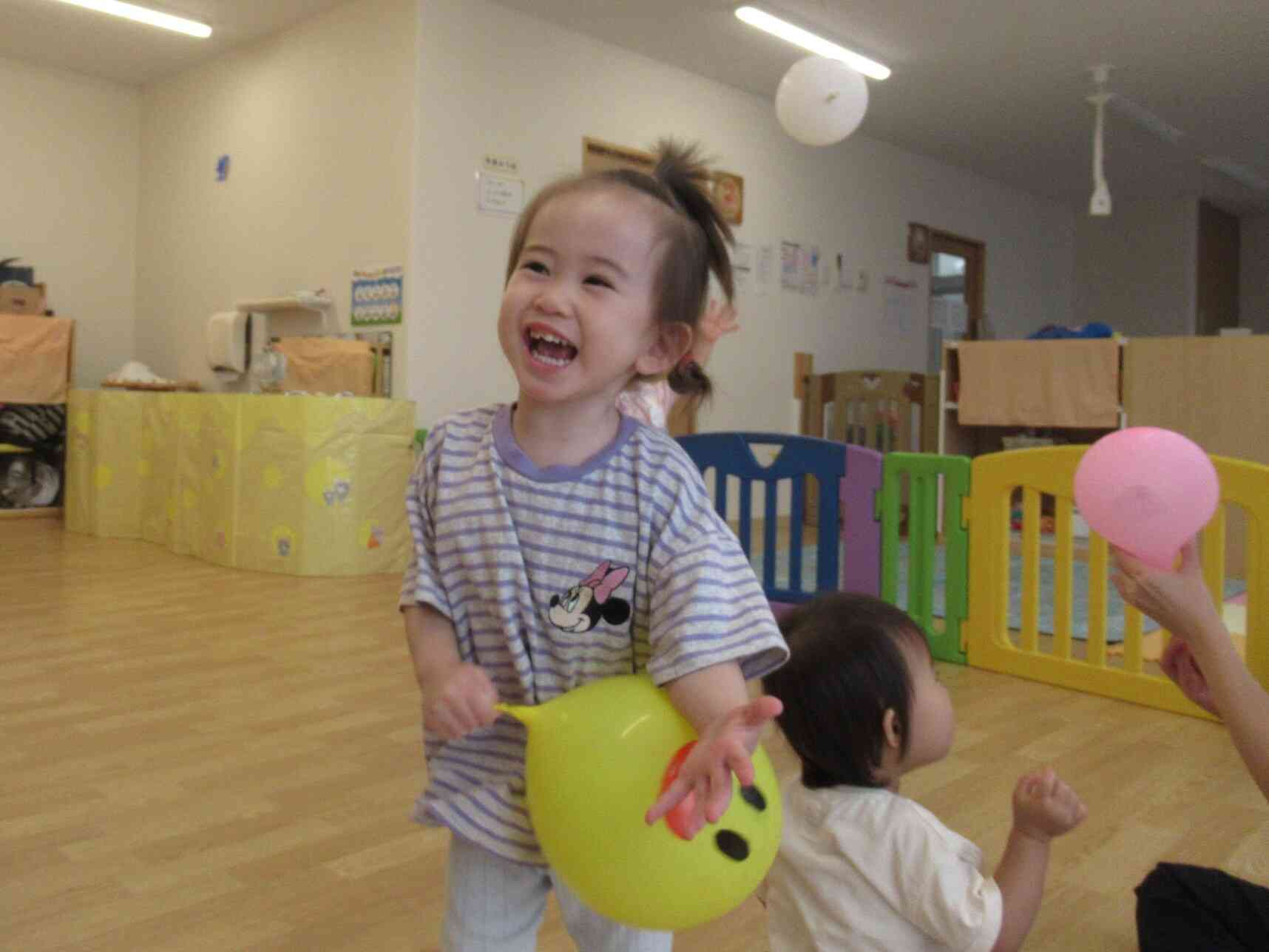 風船おばけさんと遊んだよ☆