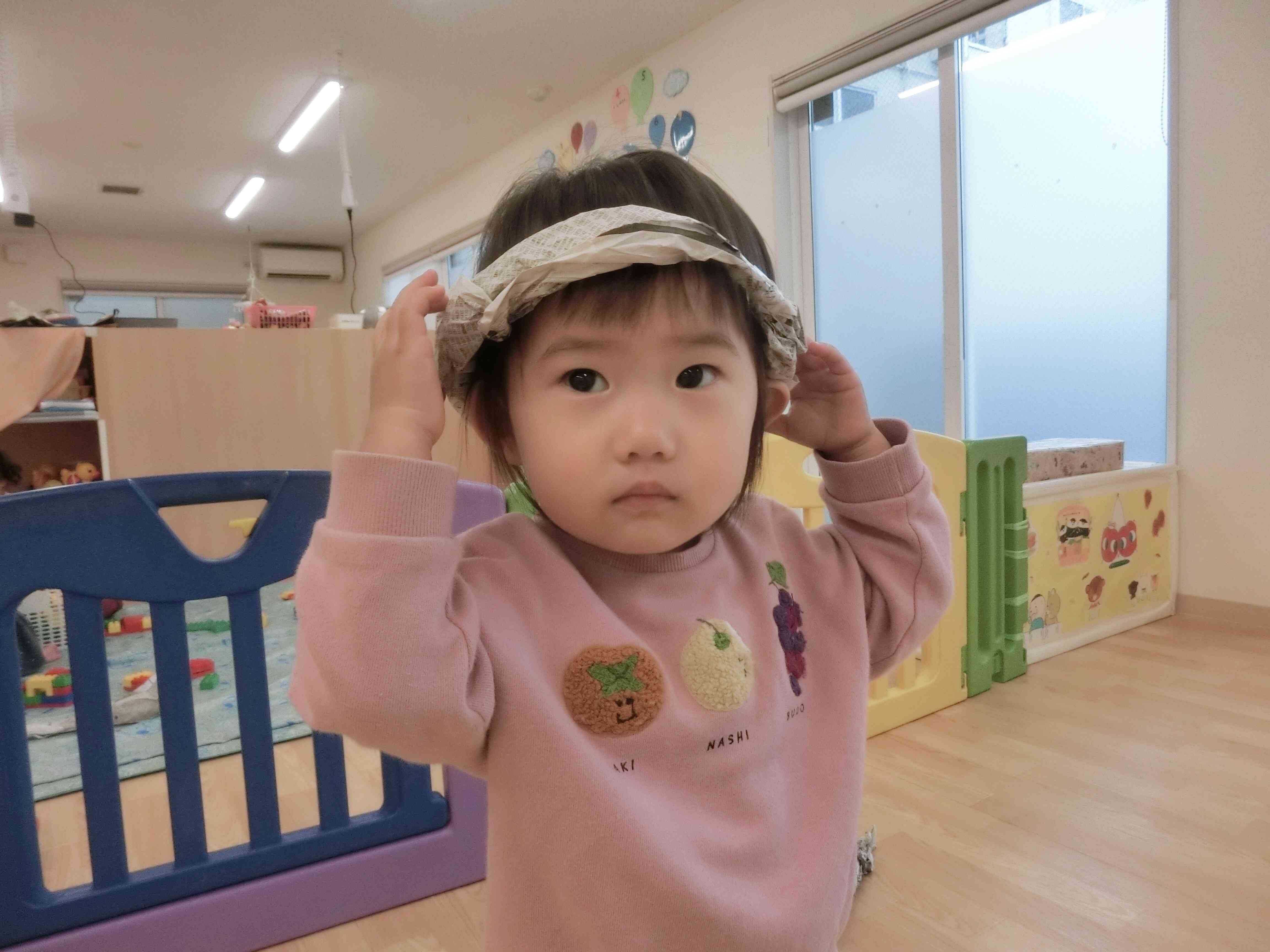 はちまきつけて「よーい・どん！」