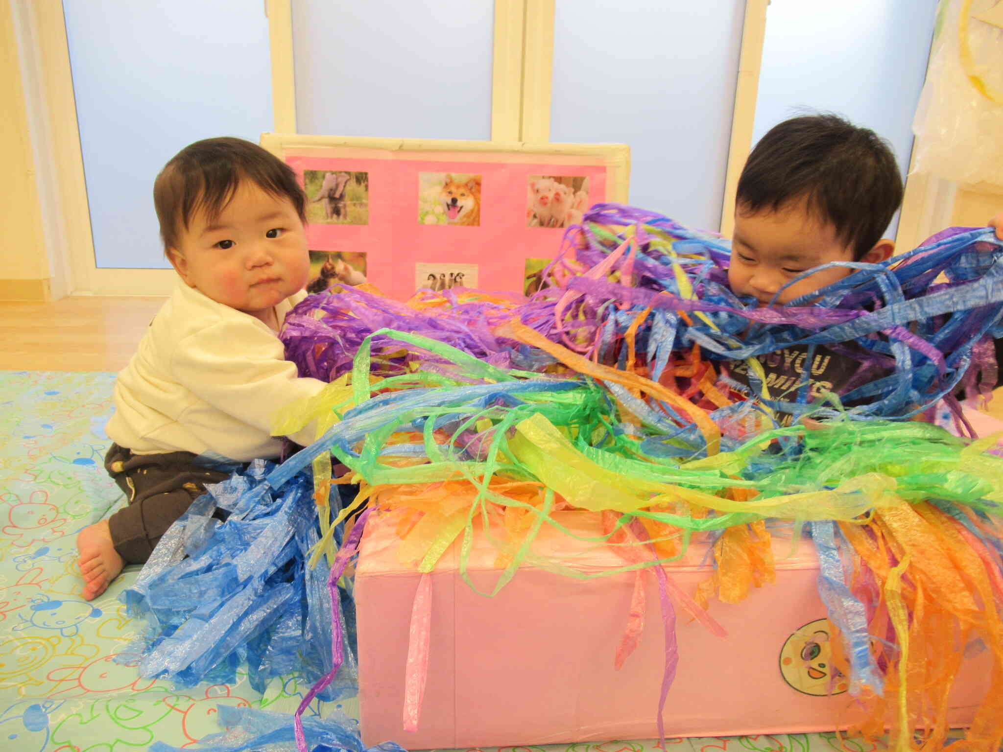 わぁ♡にじいろプールみーつけた！