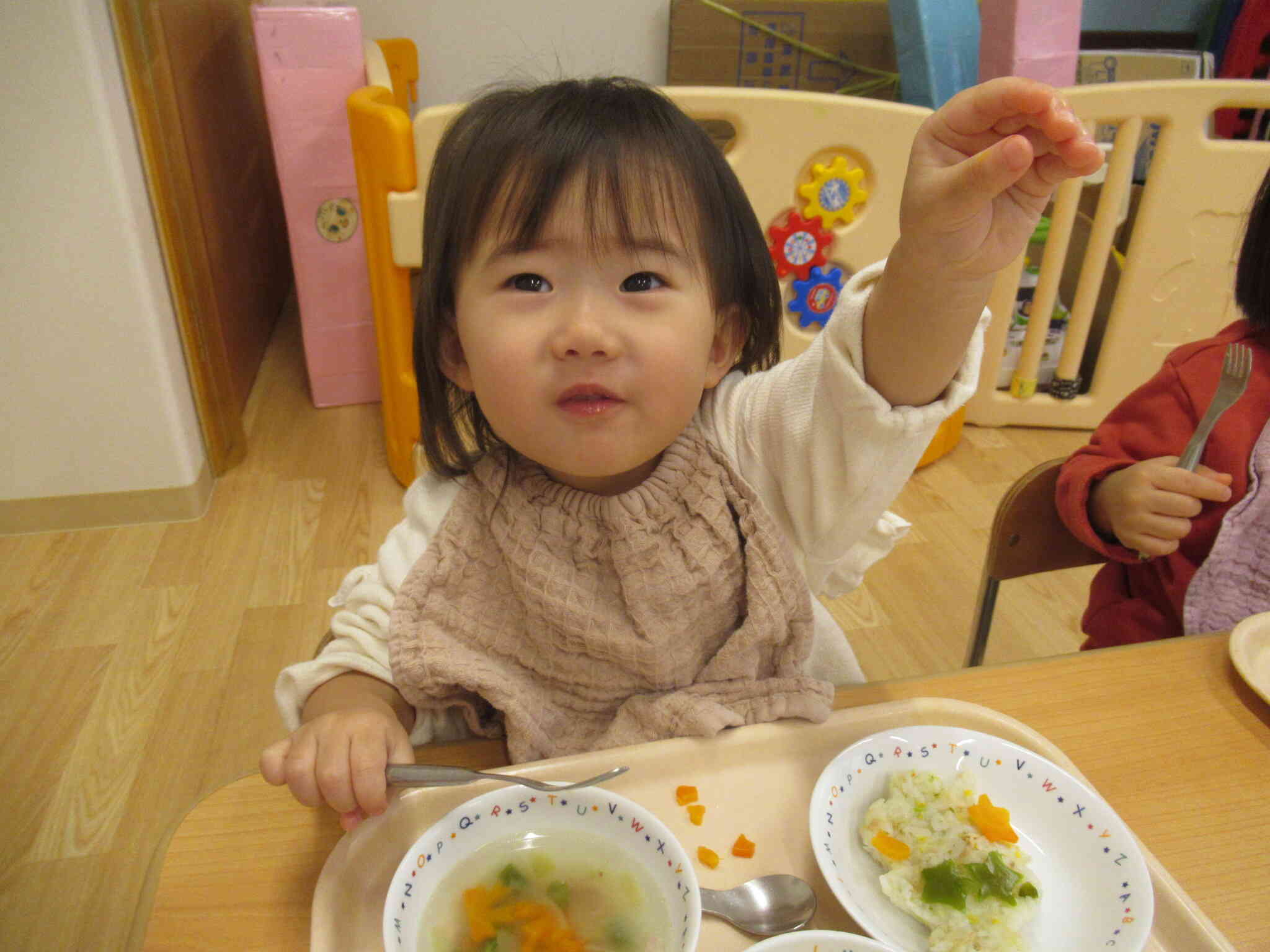 クリスマス給食、おいしいね♪