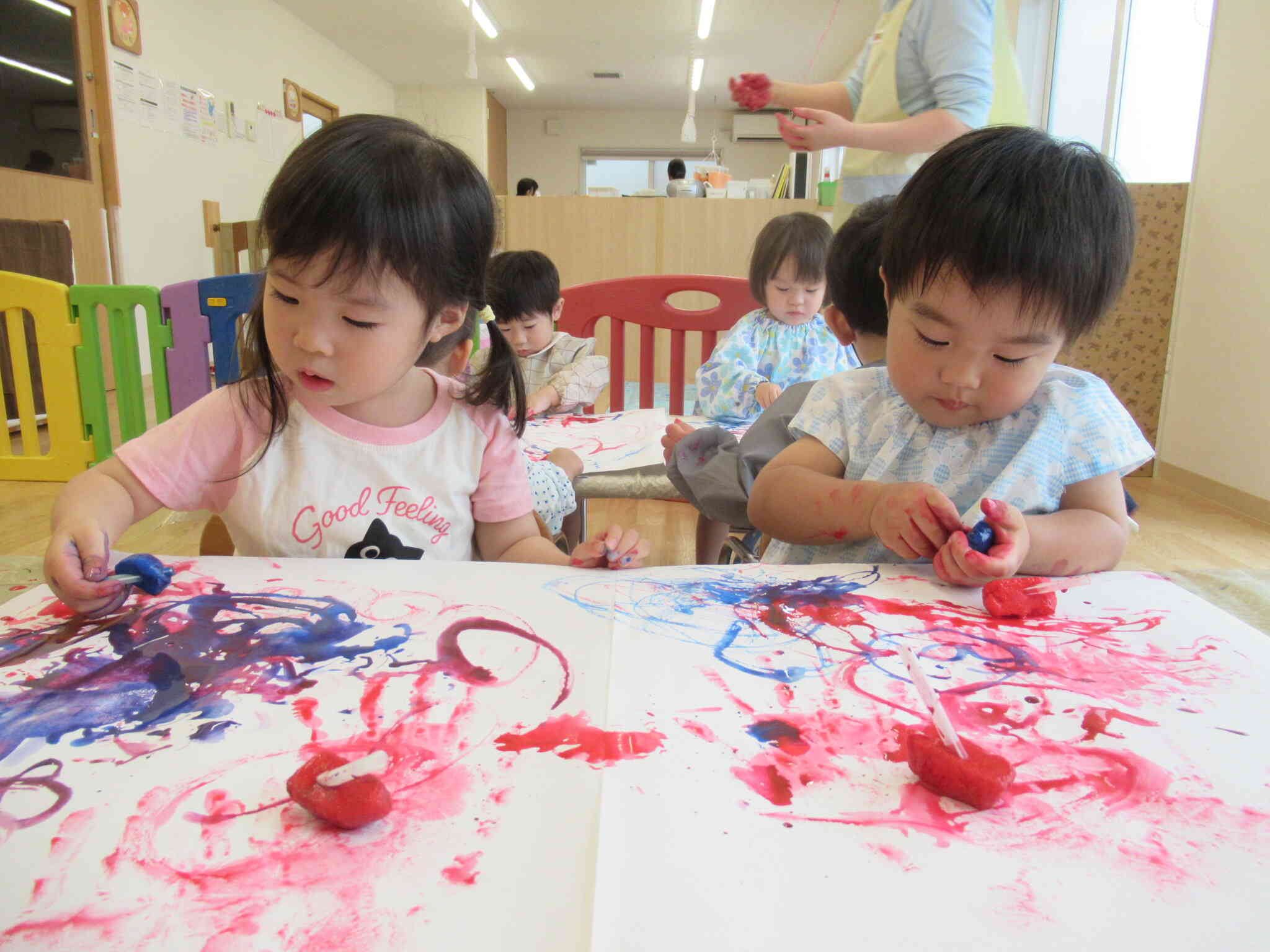 氷絵の具、おもしろいね☆