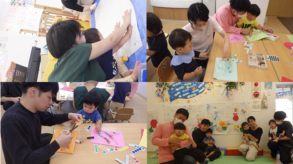 みんなでペタン！ダイナミックな親子制作『うみ』
