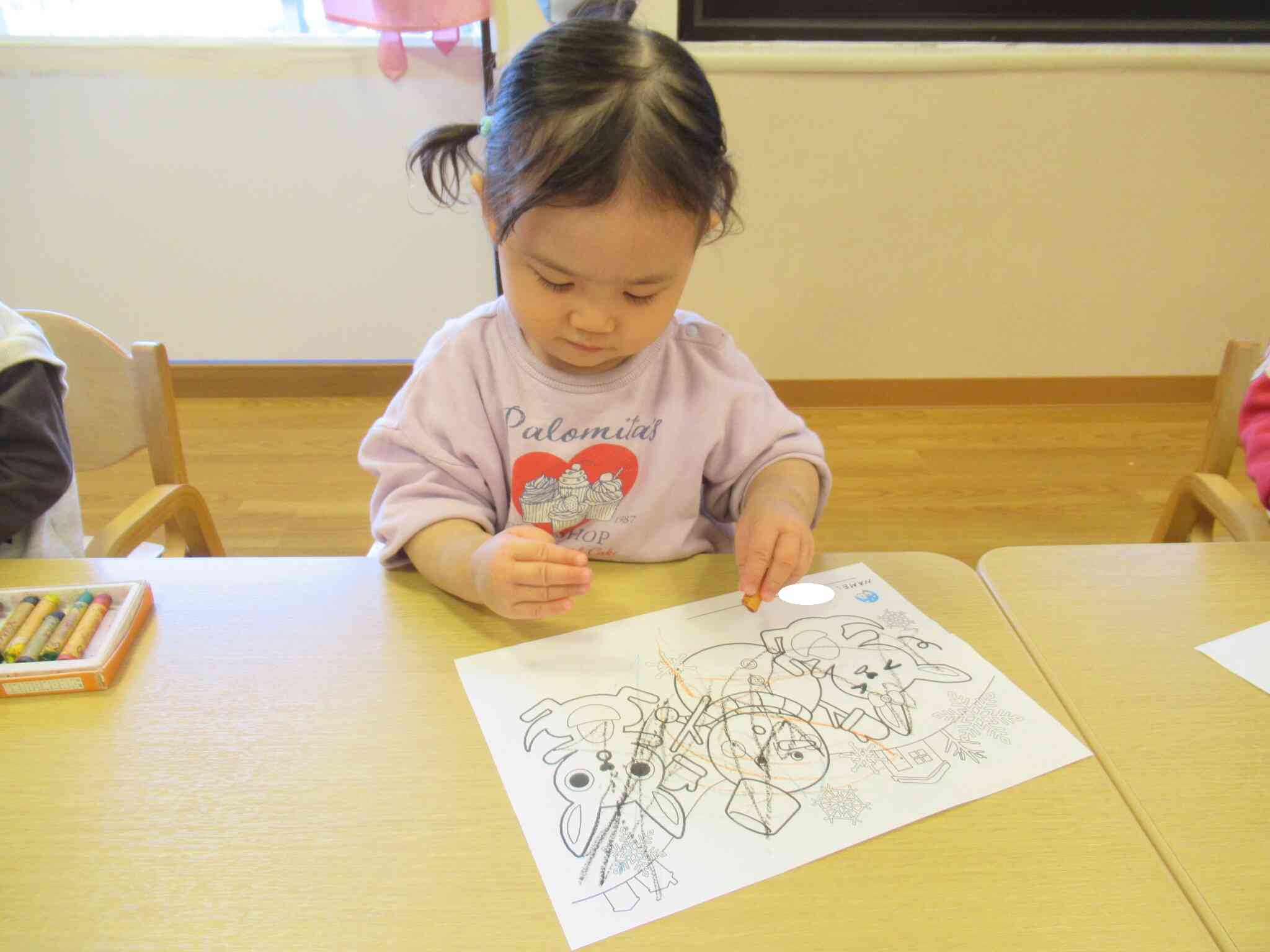 ぬりえをしました！(１歳児)
