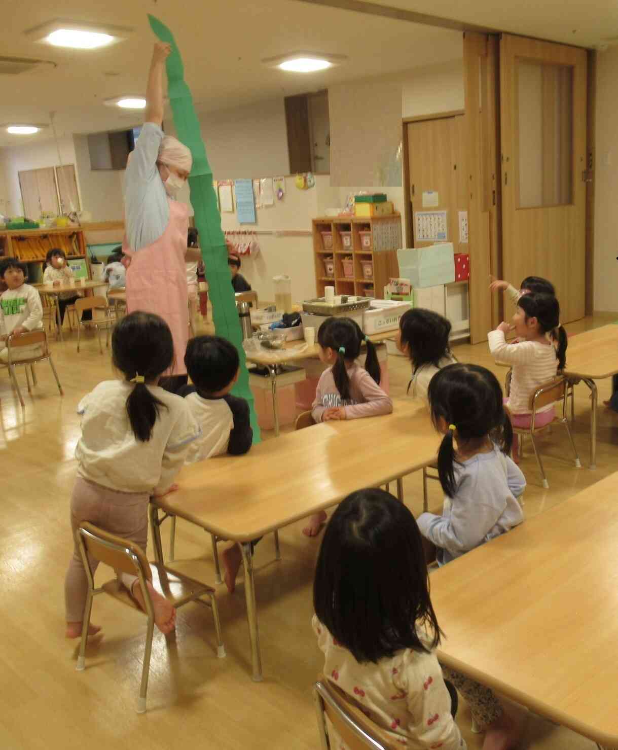 和食の日（りす組2歳，うさぎ組3歳，ぱんだ組4歳，きりん組5歳）