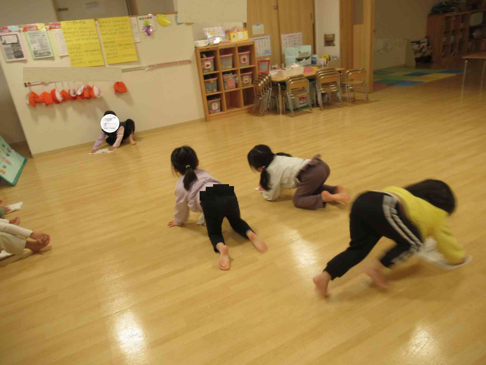 大掃除　ぱんだ組　4歳児