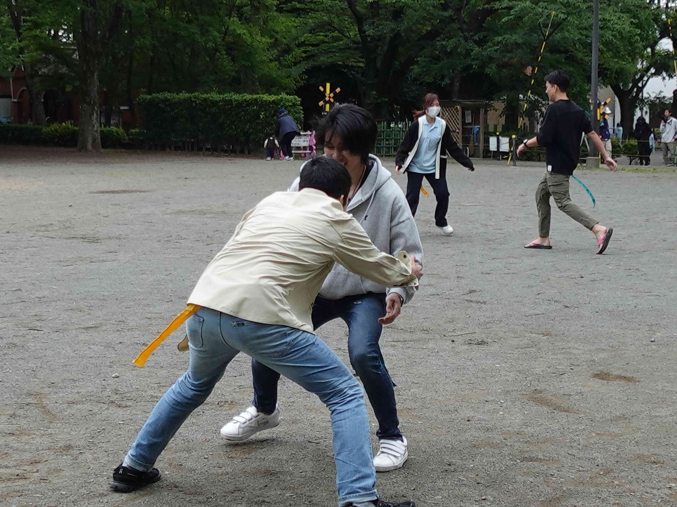 大人の本気のしっぽ取り。大盛り上がりでした。