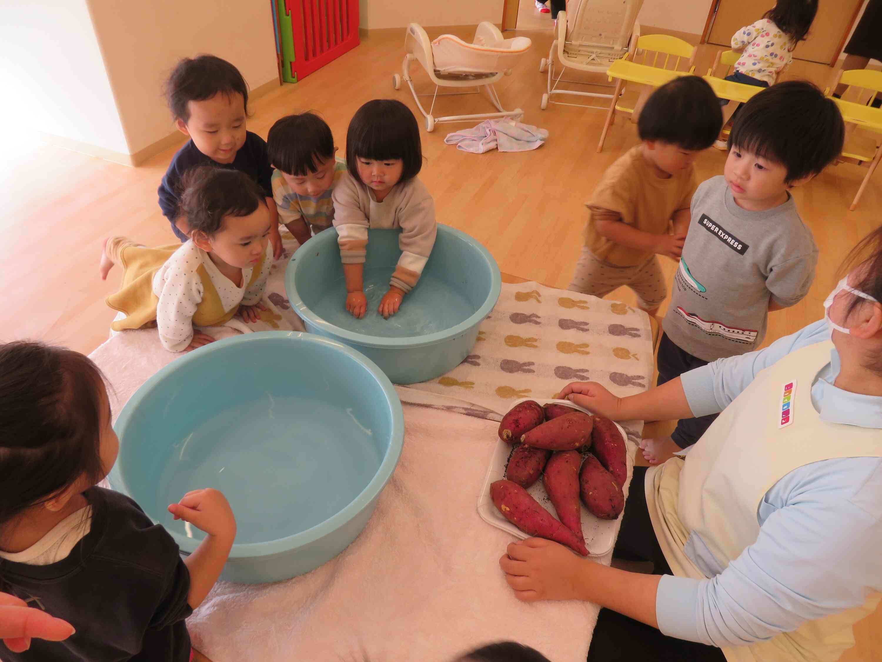 お芋の土 キレイに落ちるかな～？