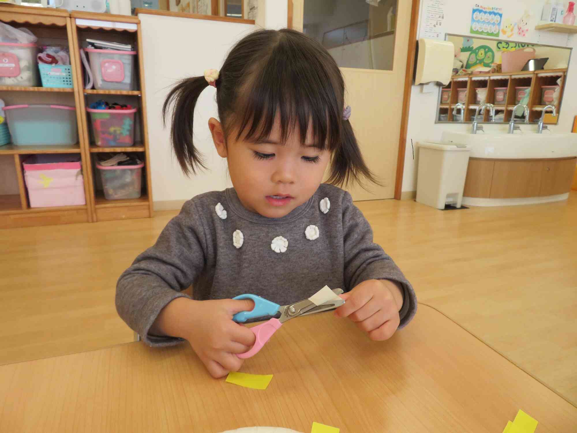 はさみに挑戦！