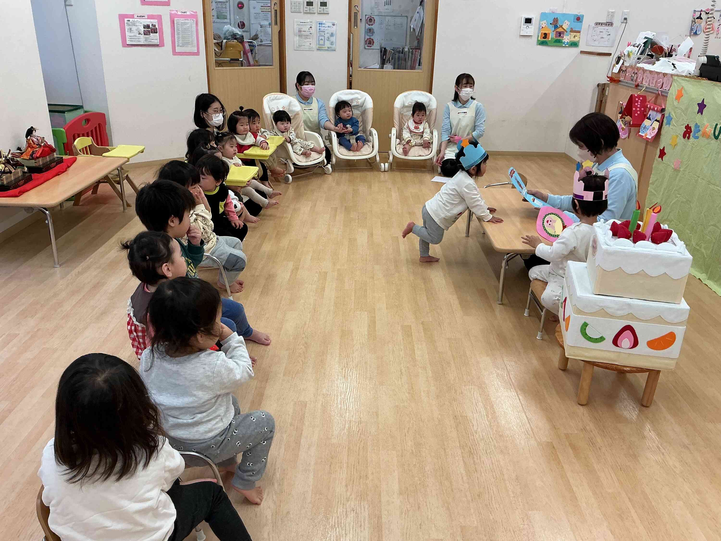 今日は、３月生まれのお友だちのお誕生会！