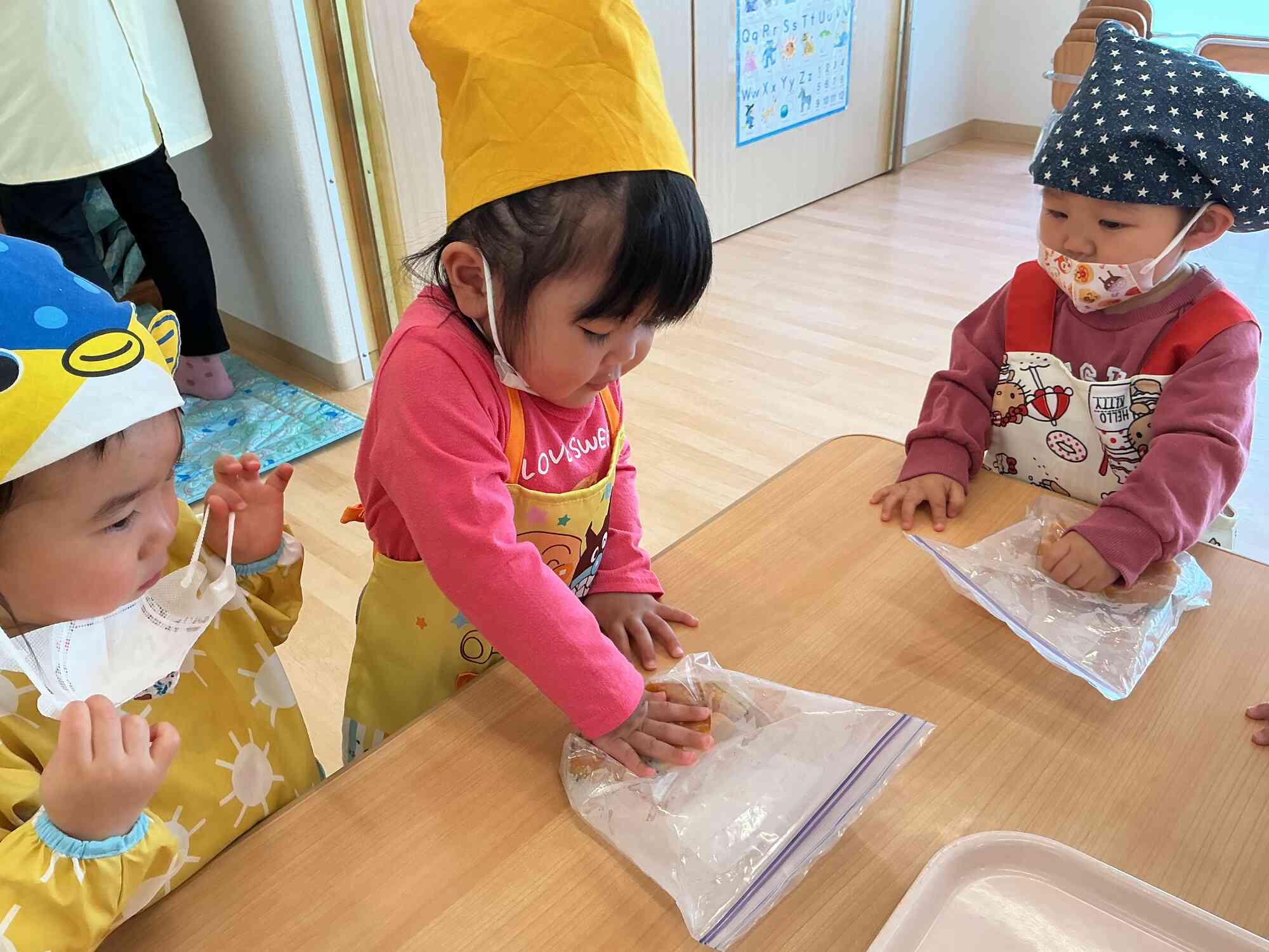 かぼちゃつぶしをしました！