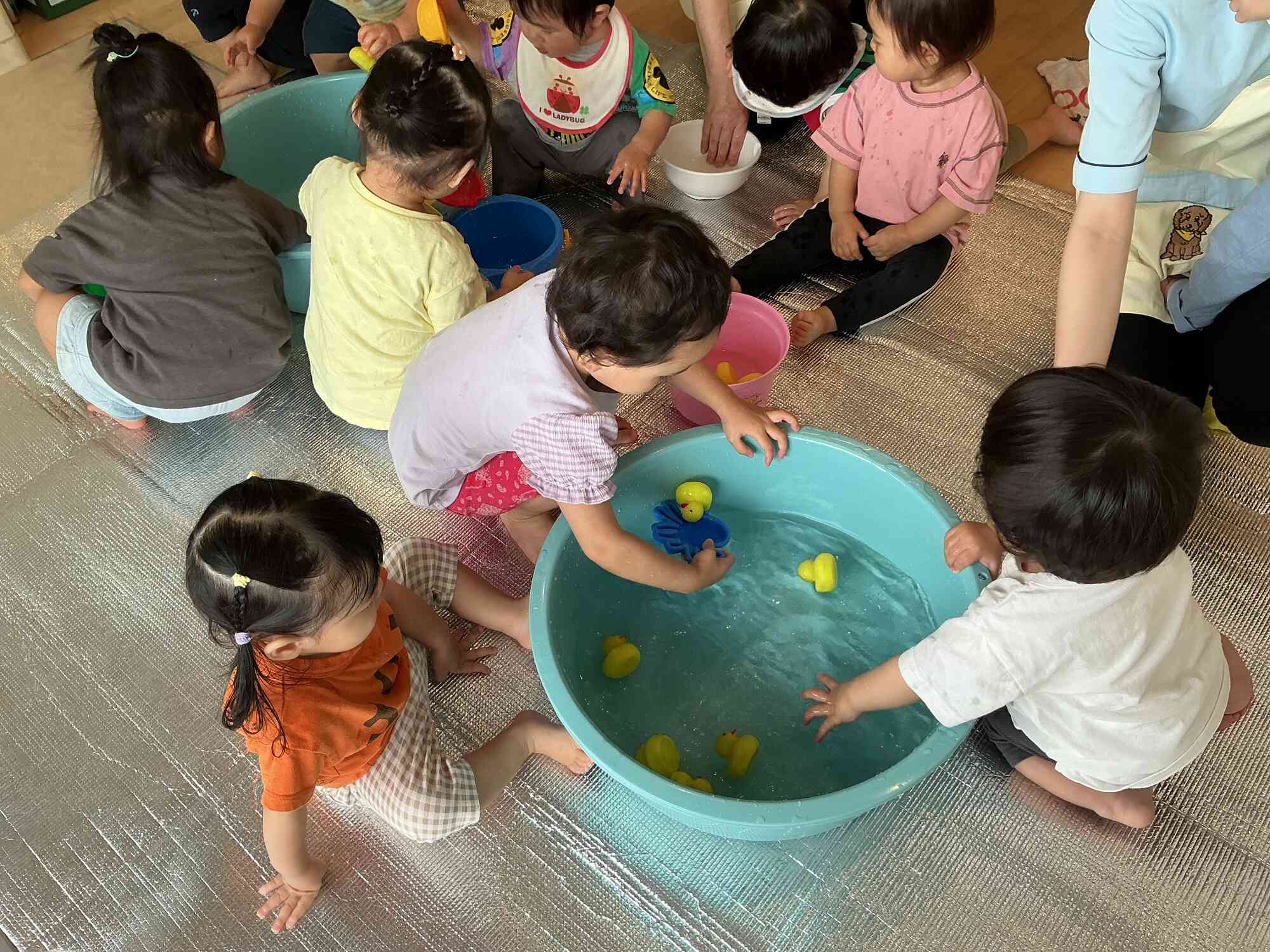 水に触れて気持ちがいいね！