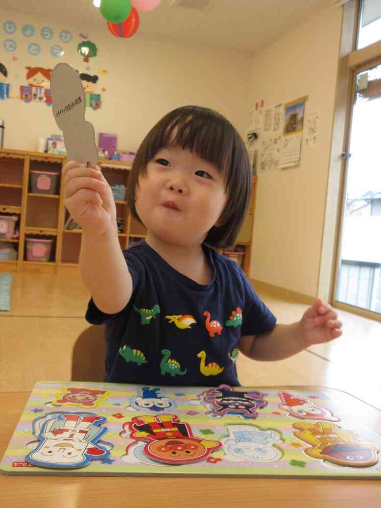 室内遊びの様子♪(1歳児あひる組・2歳児うさぎ組)