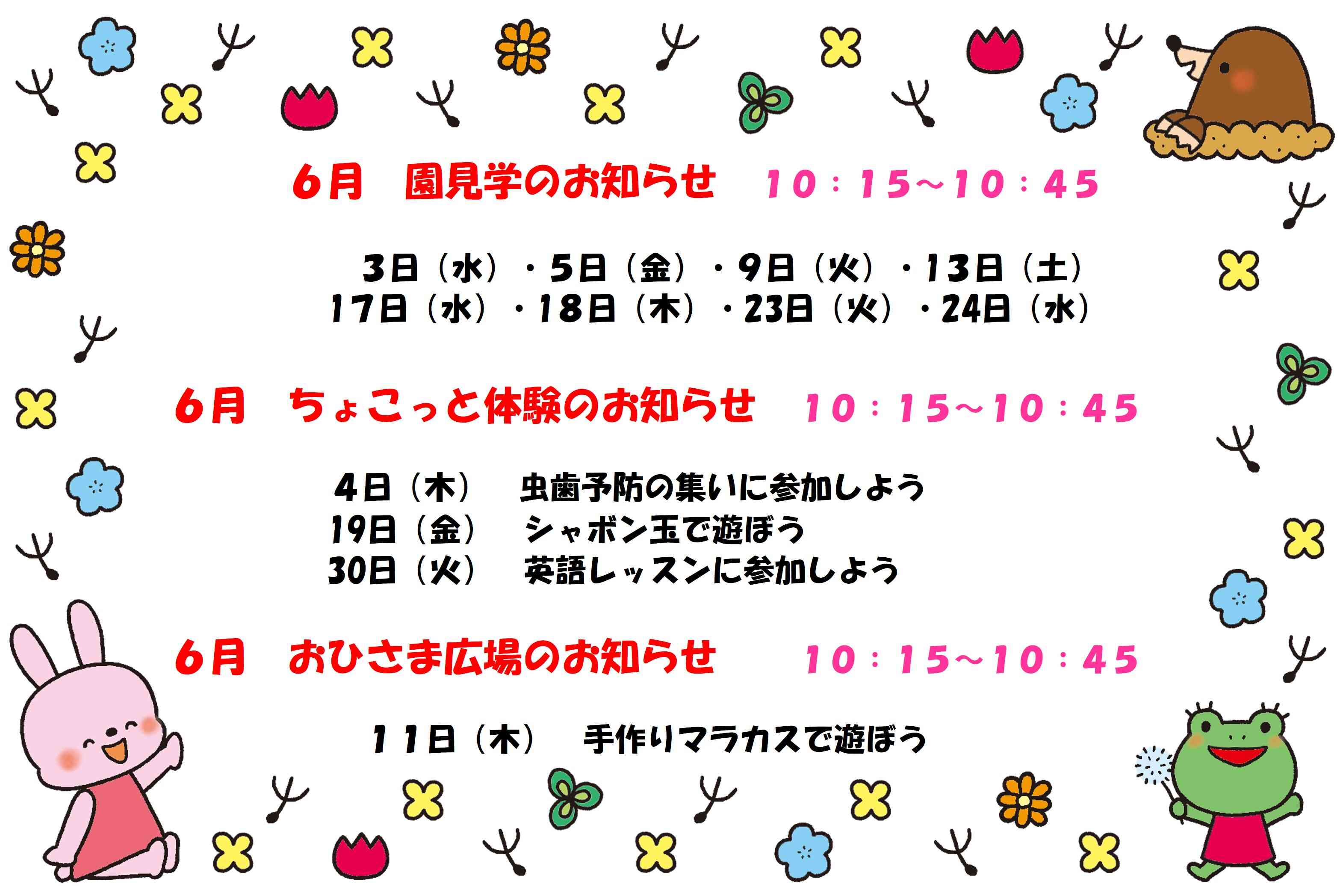 6月 園見学・ちょこっと体験