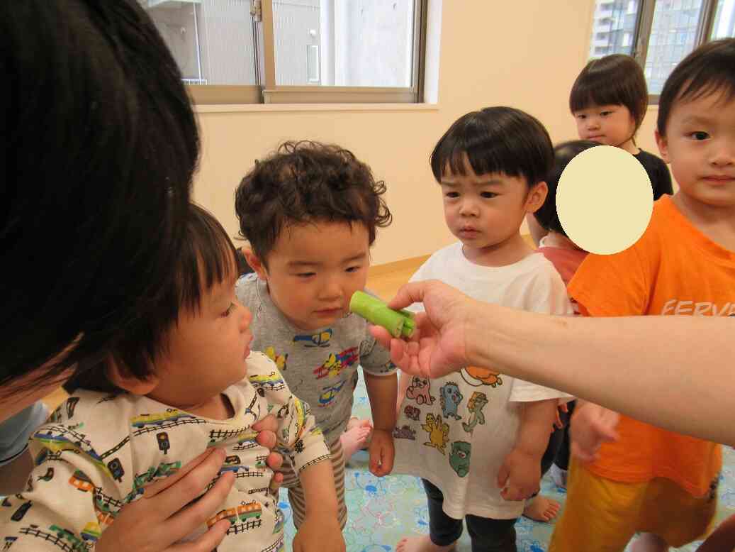 野菜の匂いをクンクン！