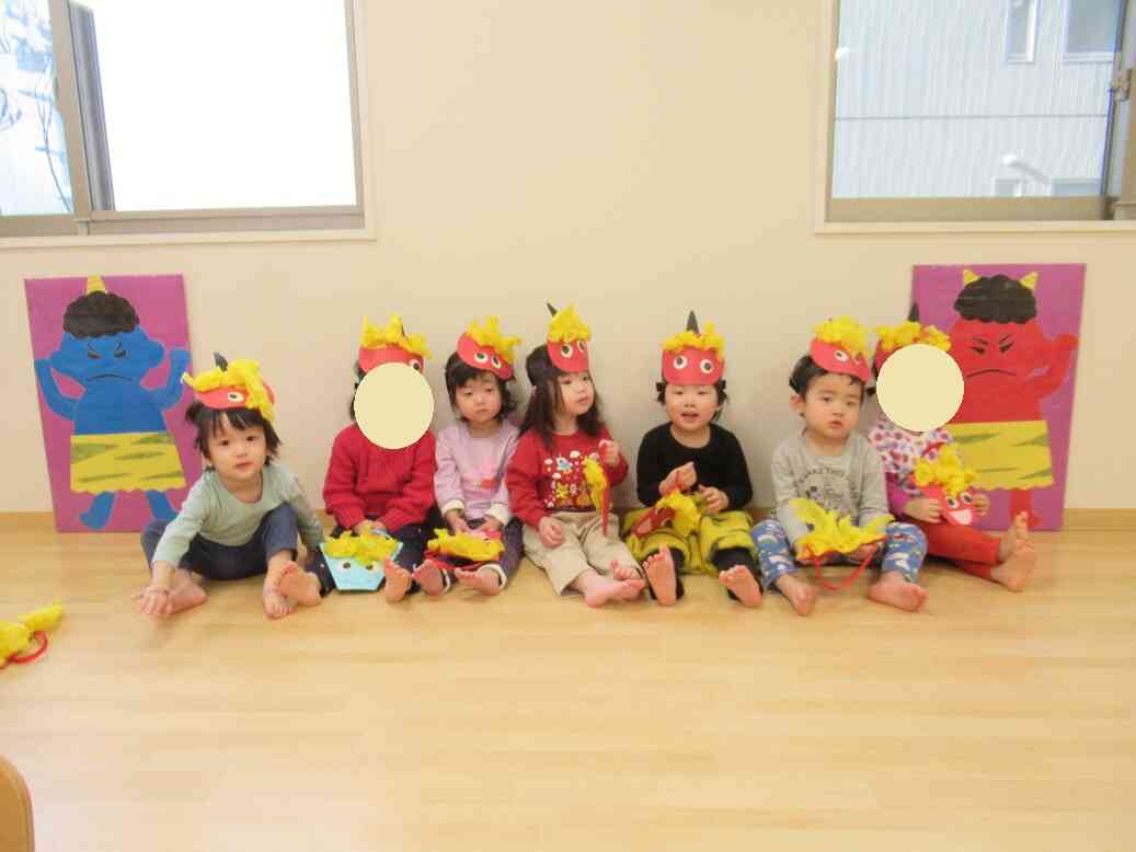 鬼と一緒ににっこり笑顔♫