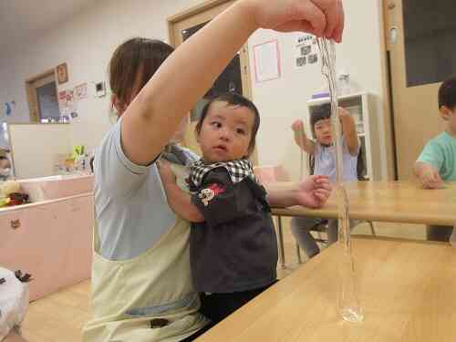 室内でスライム遊び♪