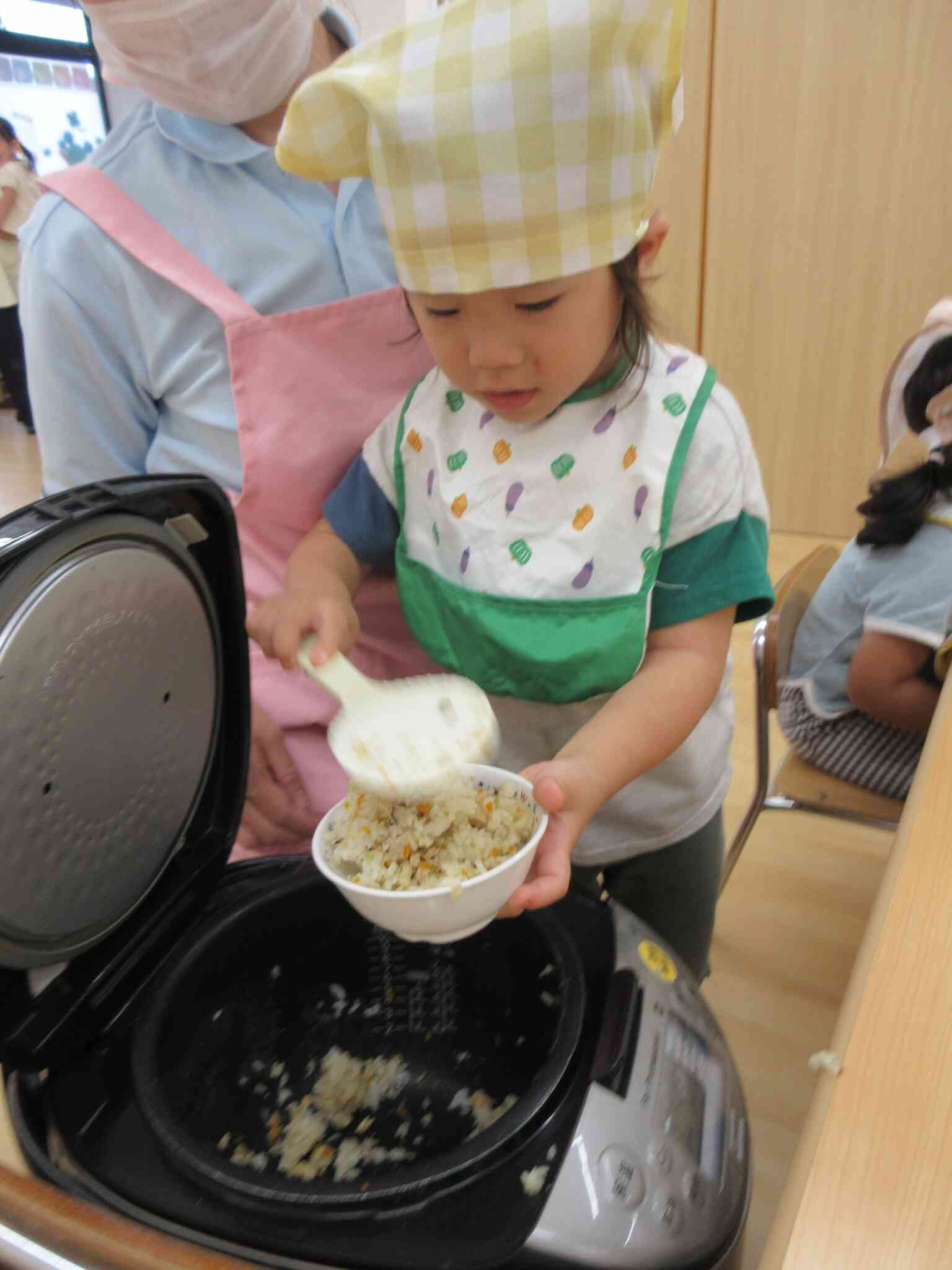 きのこご飯の完成です!!