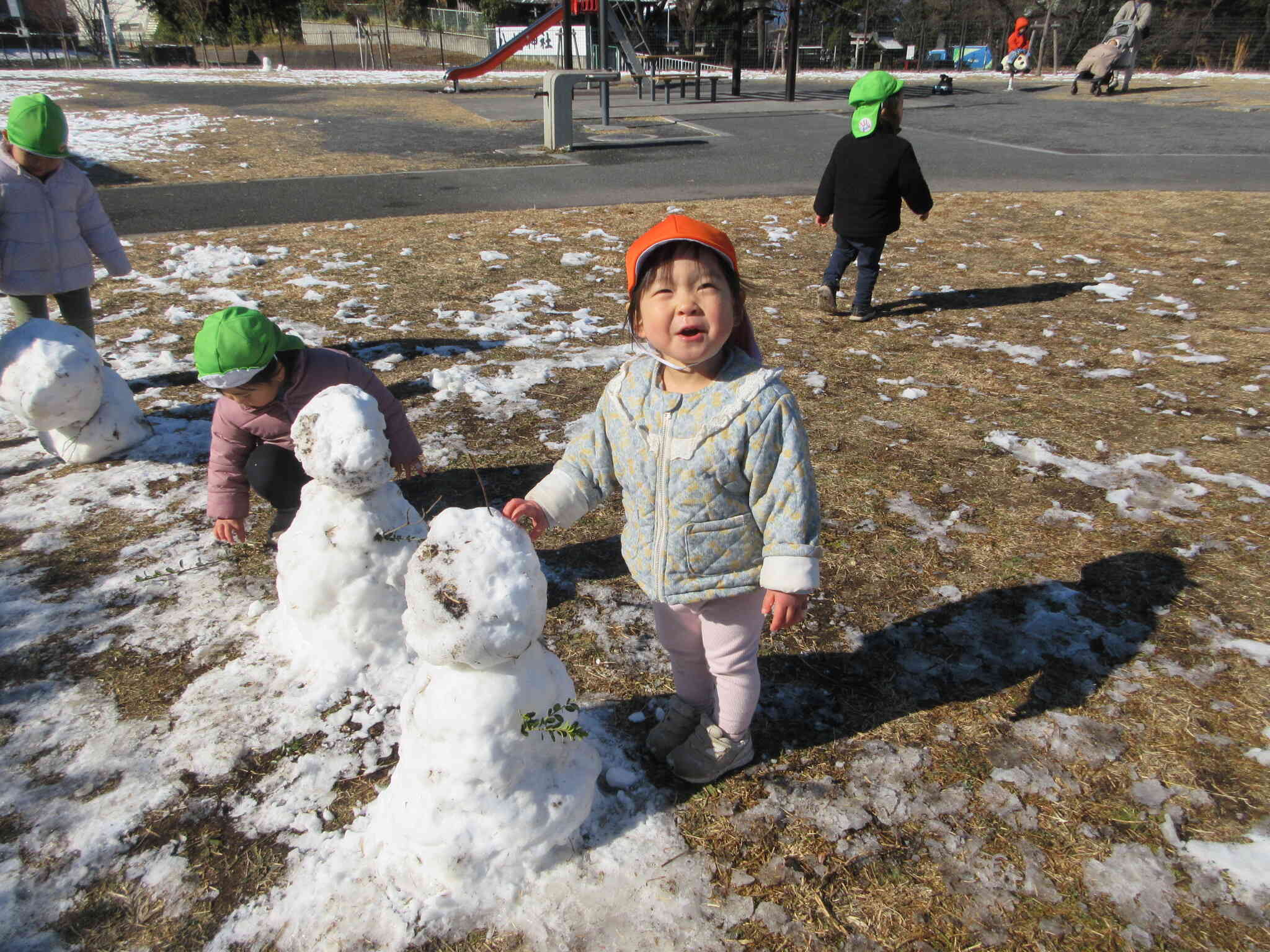 みて～雪だるまよ～(#^^#)