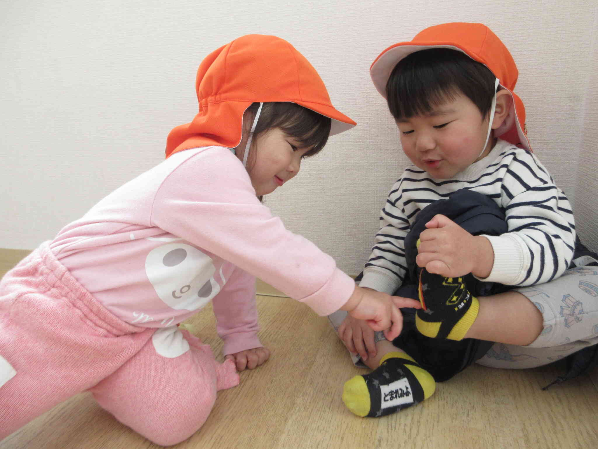 靴下 上手にはけたね！！