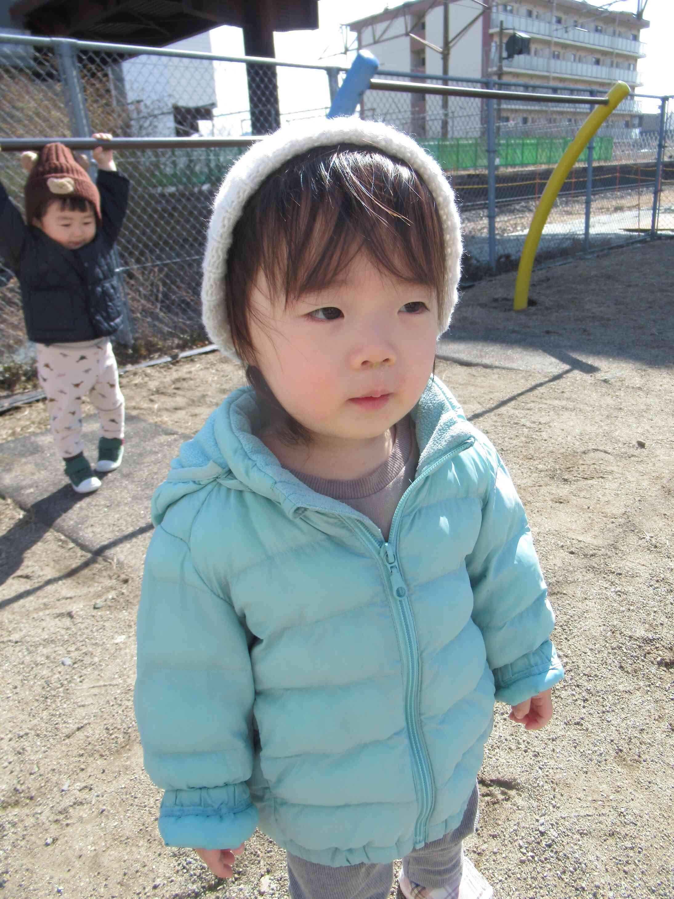 おひさまが暖かくて気持ちいいね!