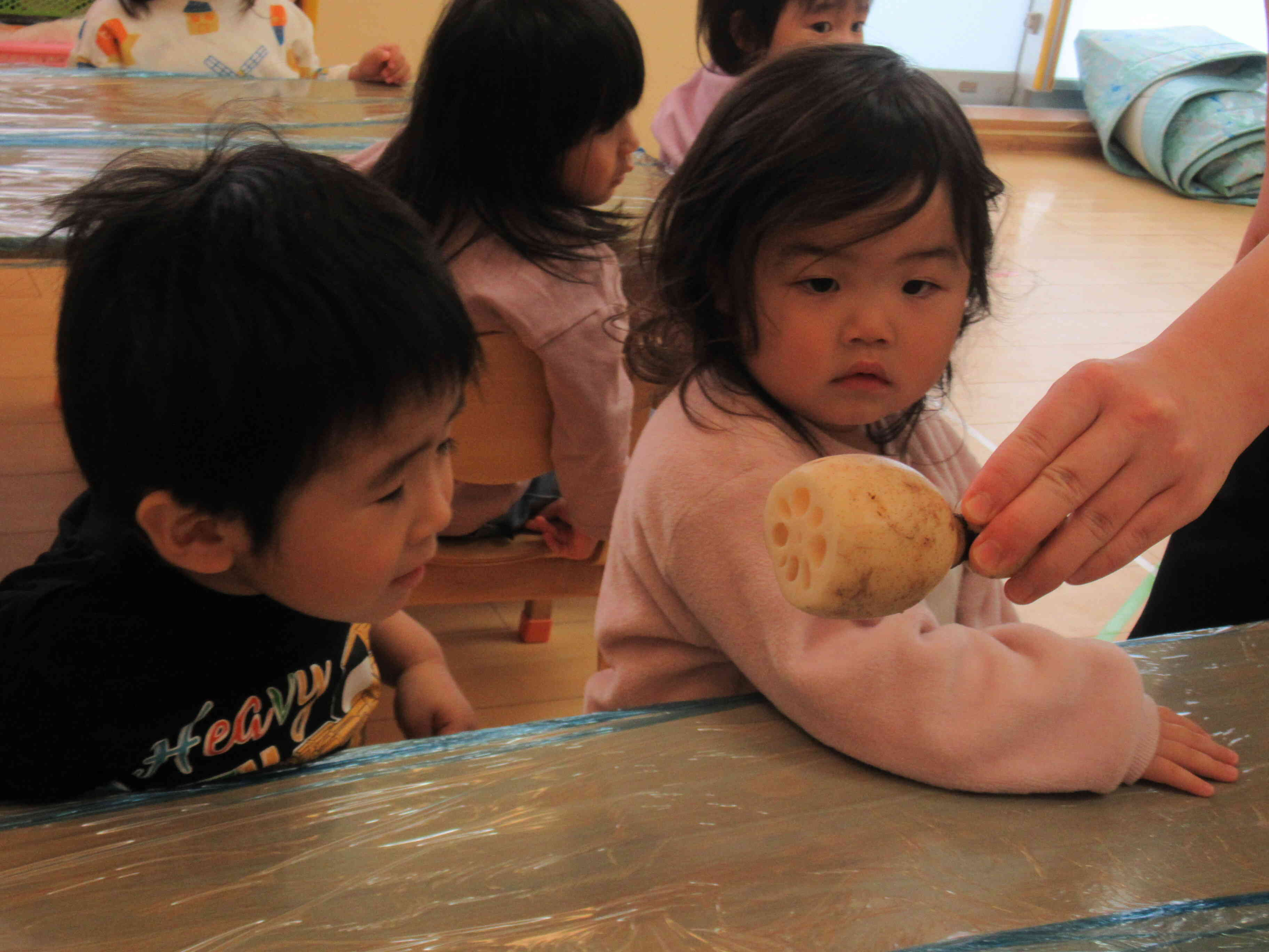 秋の食材に触れたよ（うさぎ組）