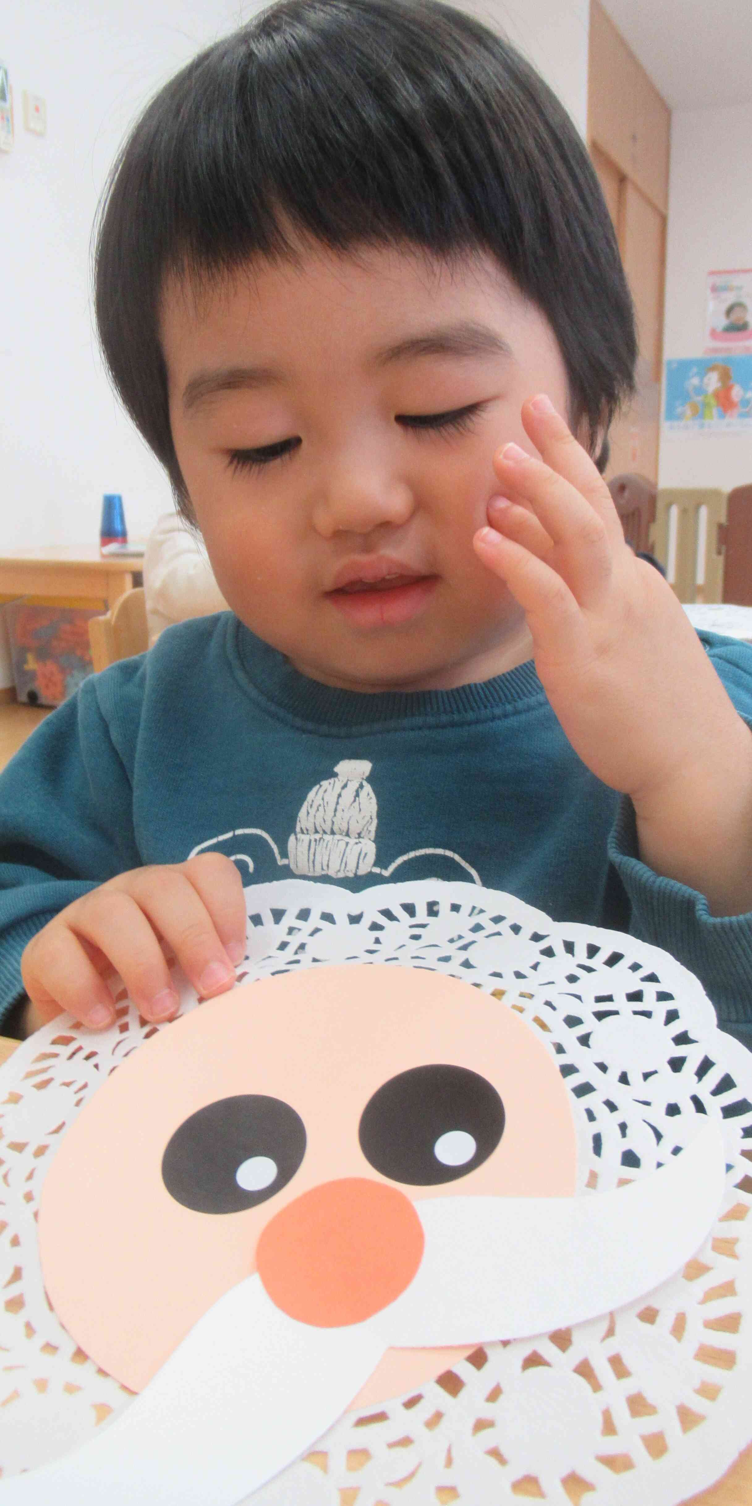 上手に貼れたよー